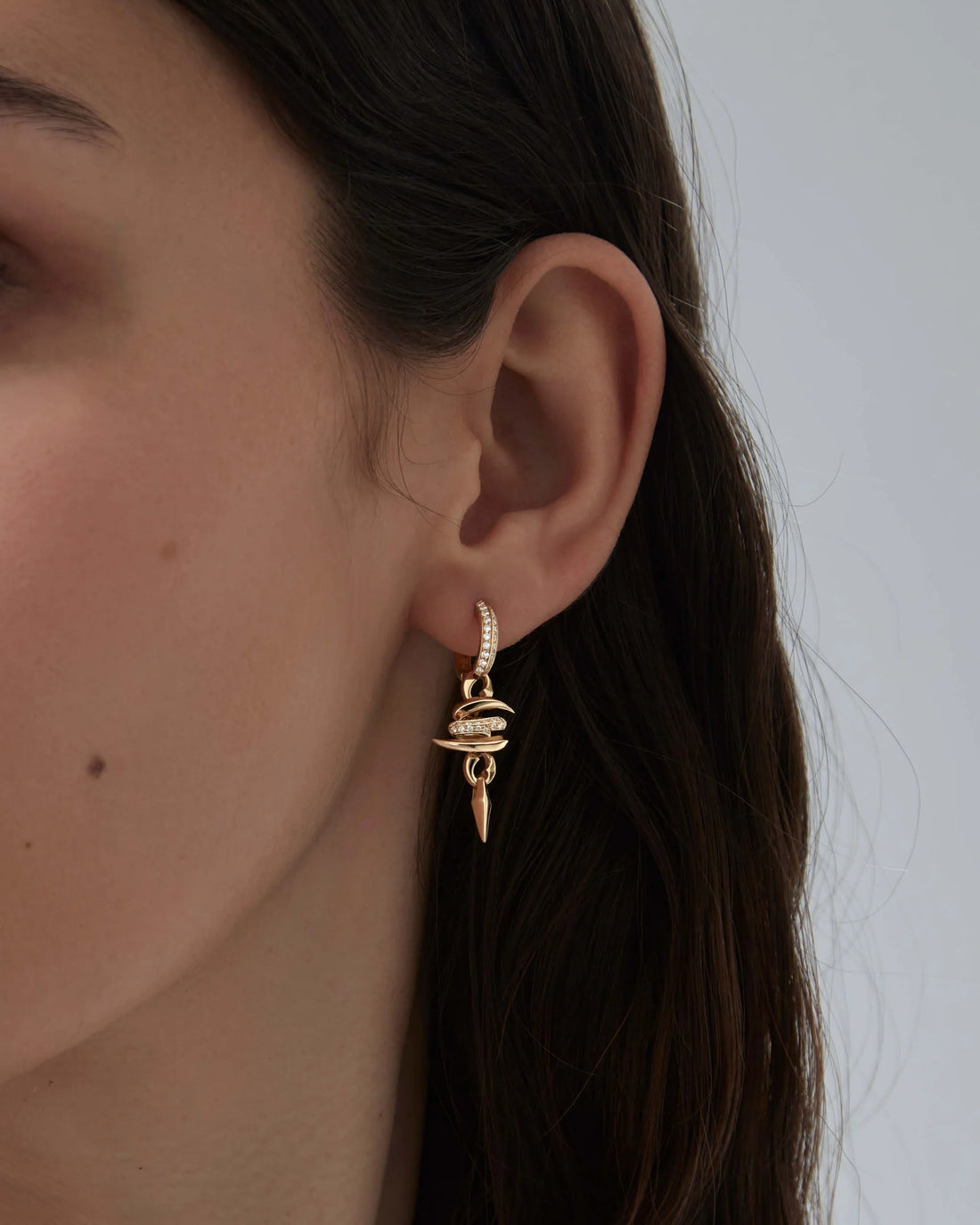 Elan Serpentine Diamond Drop Earrings