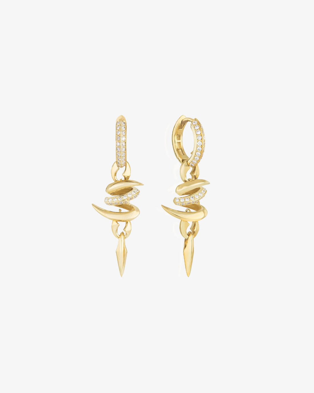 Elan Serpentine Diamond Drop Earrings