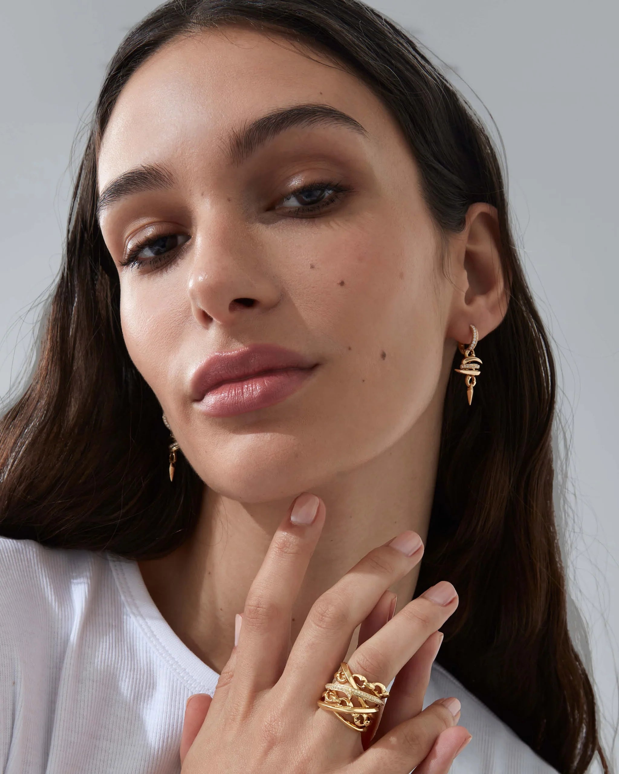 Elan Serpentine Diamond Drop Earrings