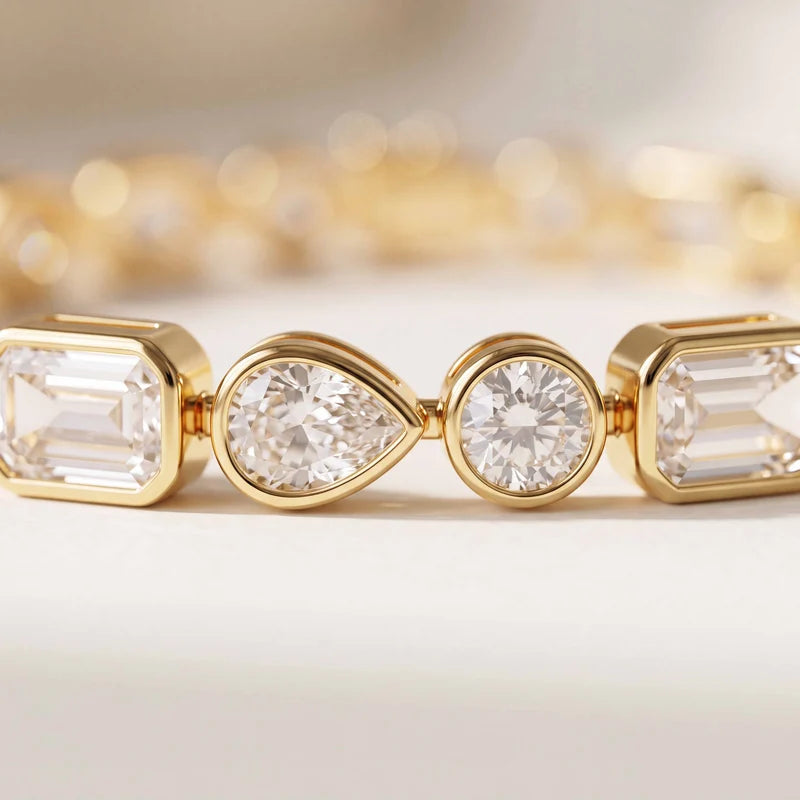 Lab Grown Diamond Multi-Shape Tennis Bracelet