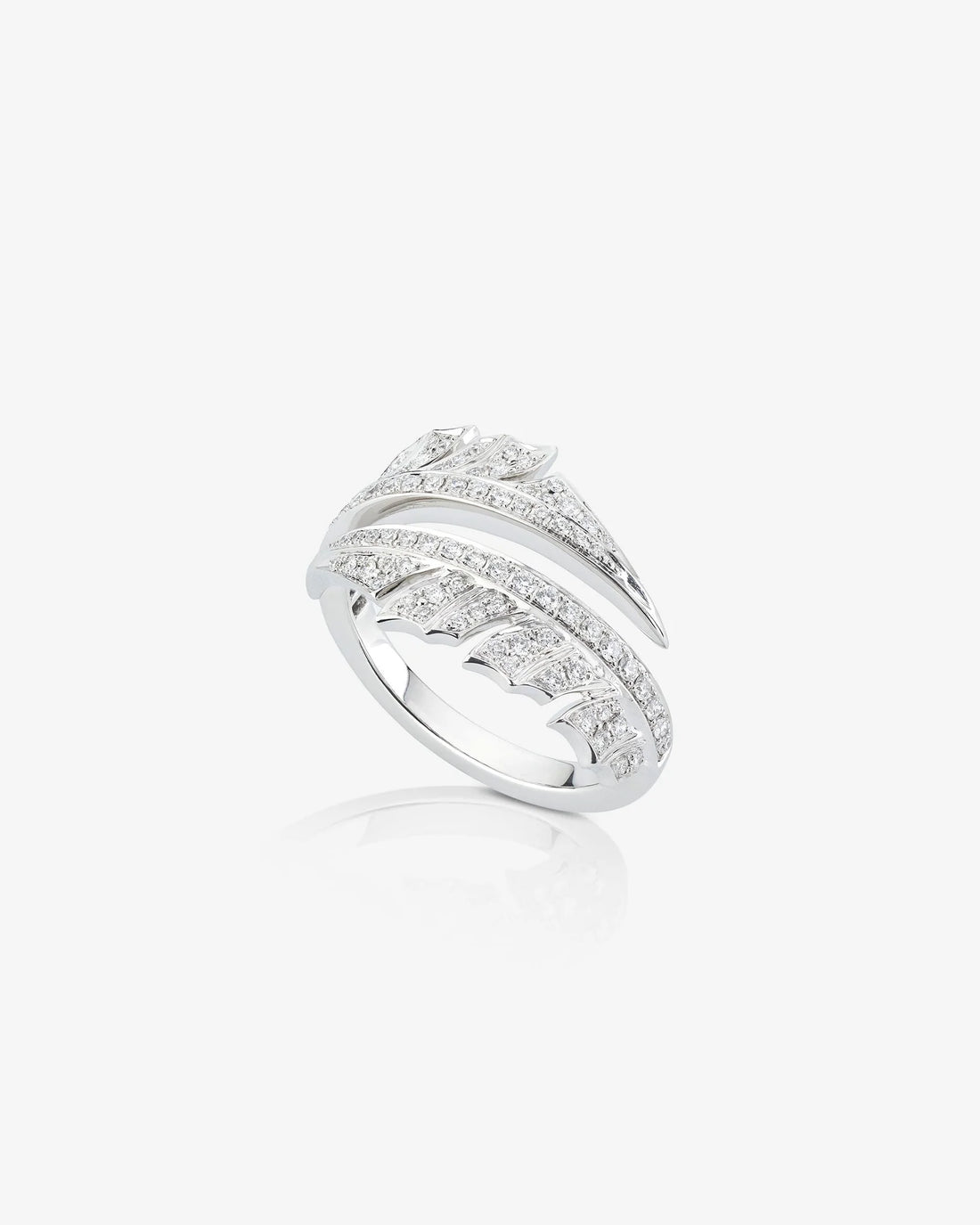 Etoile Feather Pave Diamond Ring