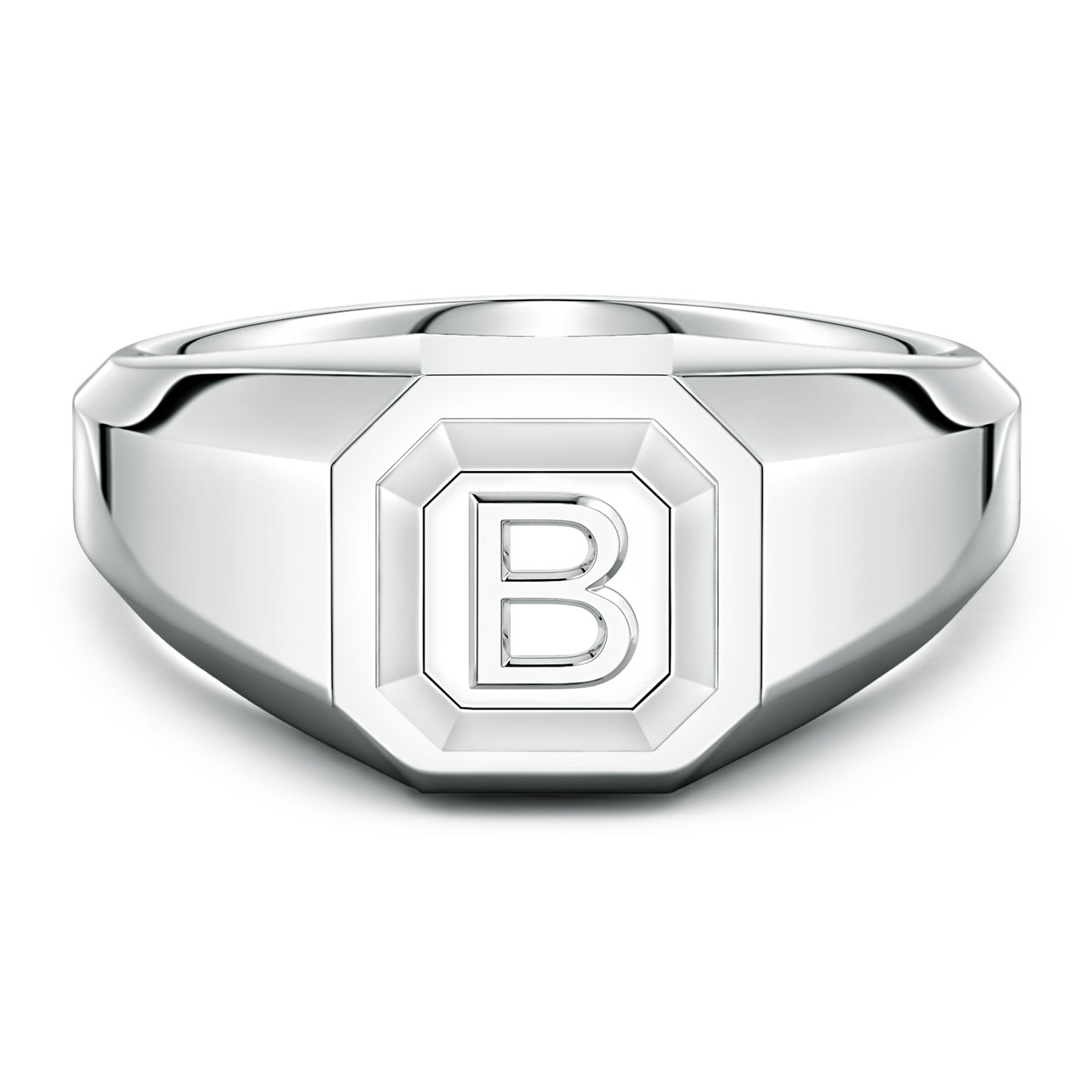 Men's Capital 'A' to 'Z' Alphabet Signet Ring