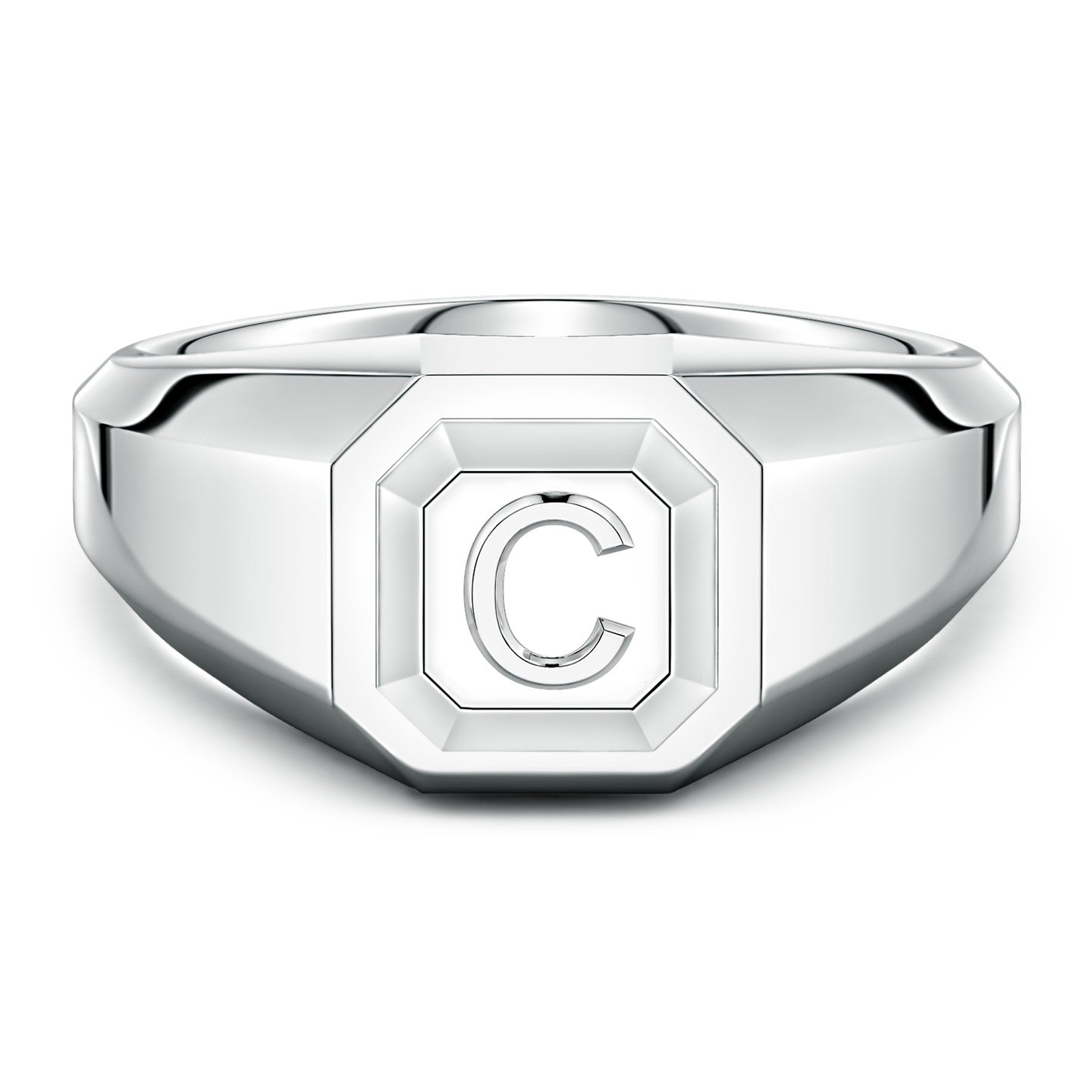 Men's Capital 'A' to 'Z' Alphabet Signet Ring