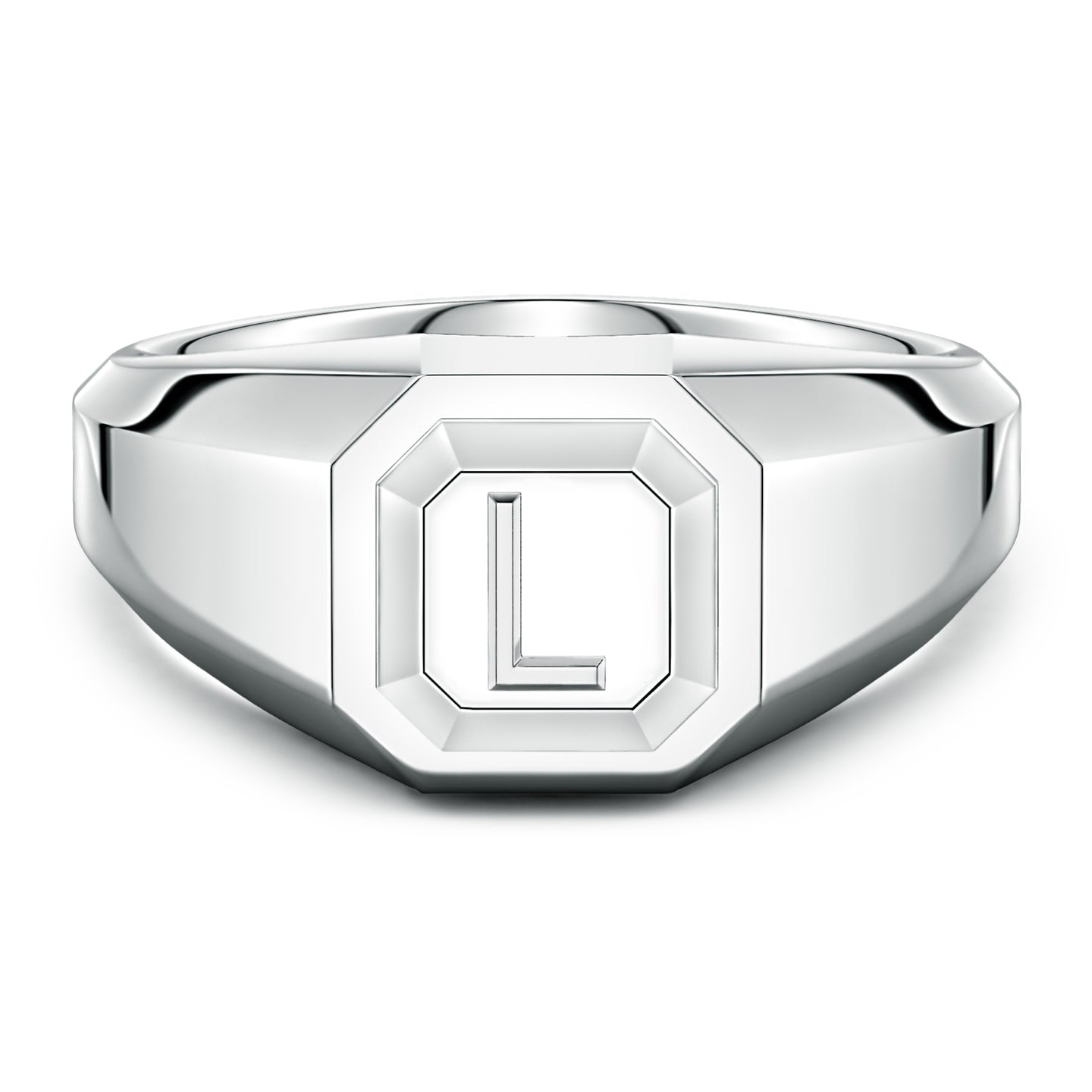 Men's Capital 'A' to 'Z' Alphabet Signet Ring