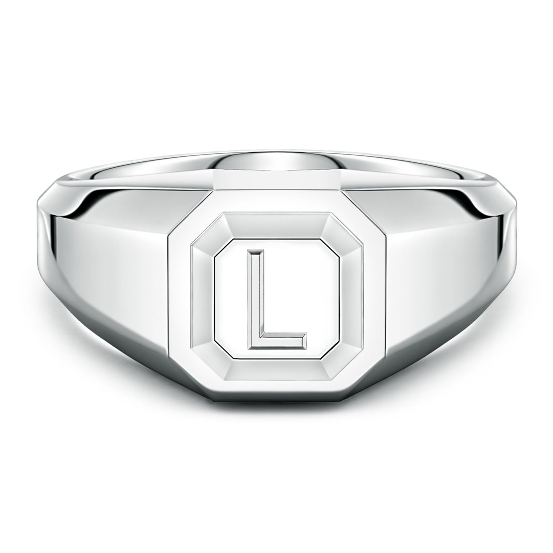 Men's Capital 'A' to 'Z' Alphabet Signet Ring