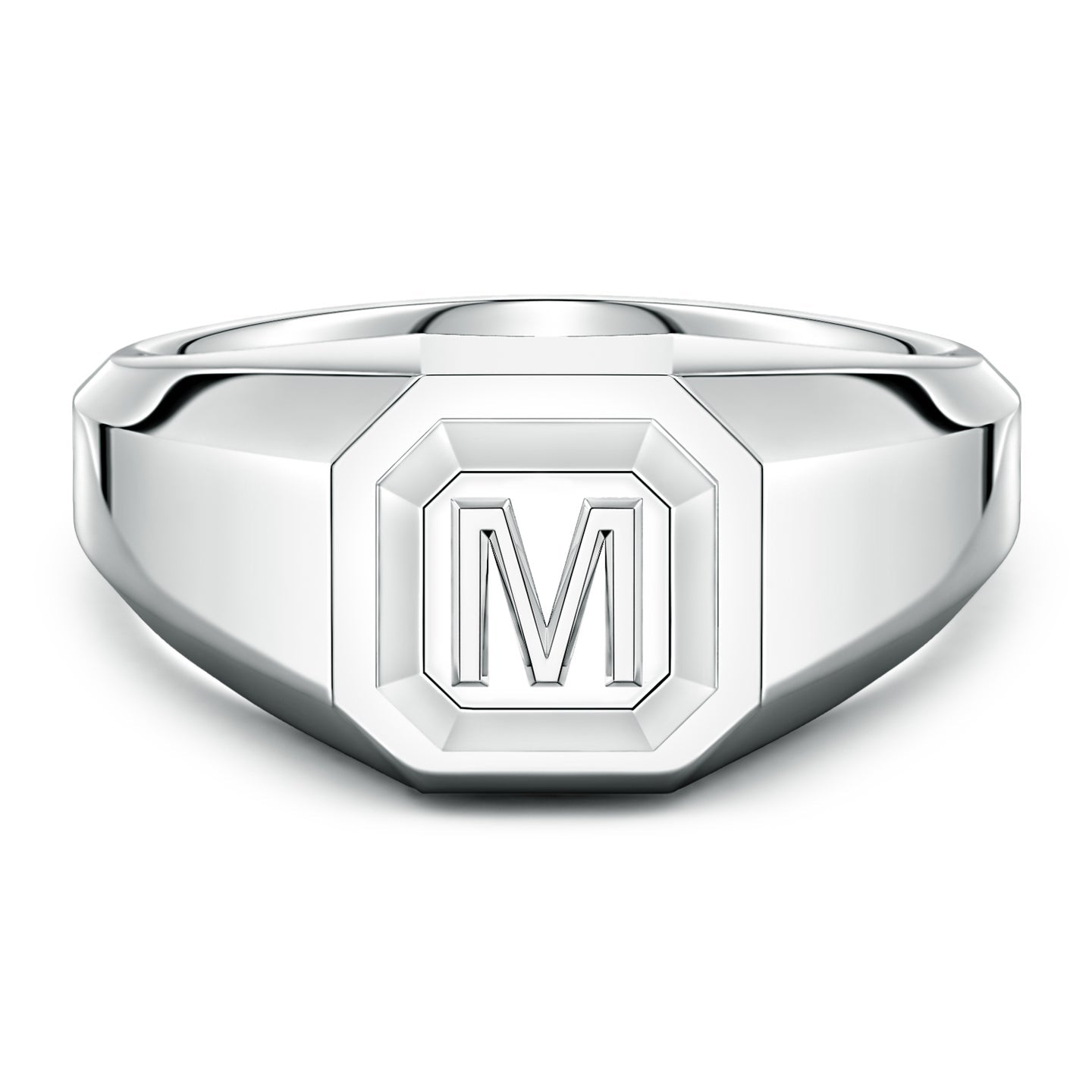 Men's Capital 'A' to 'Z' Alphabet Signet Ring