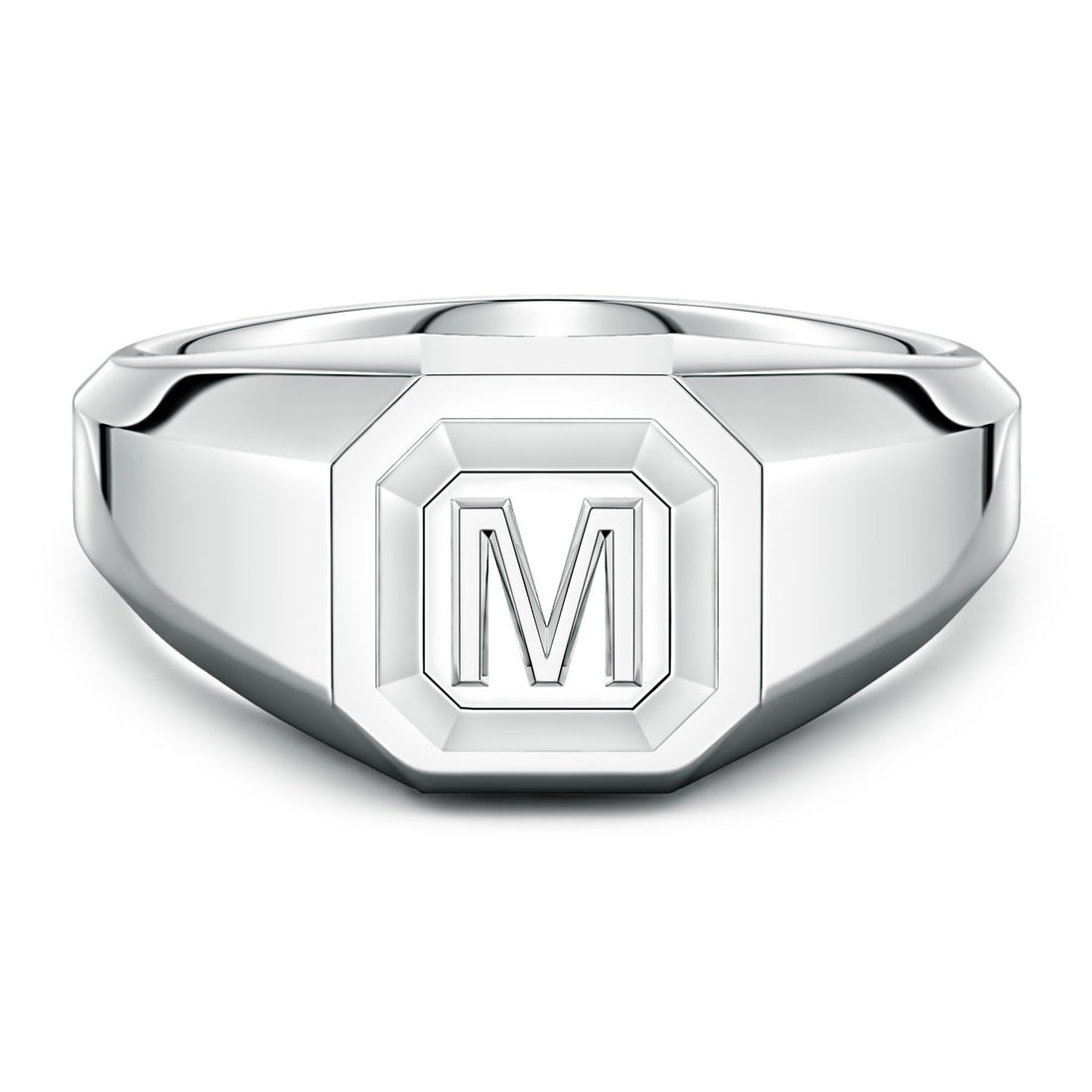 Men's Capital 'A' to 'Z' Alphabet Signet Ring