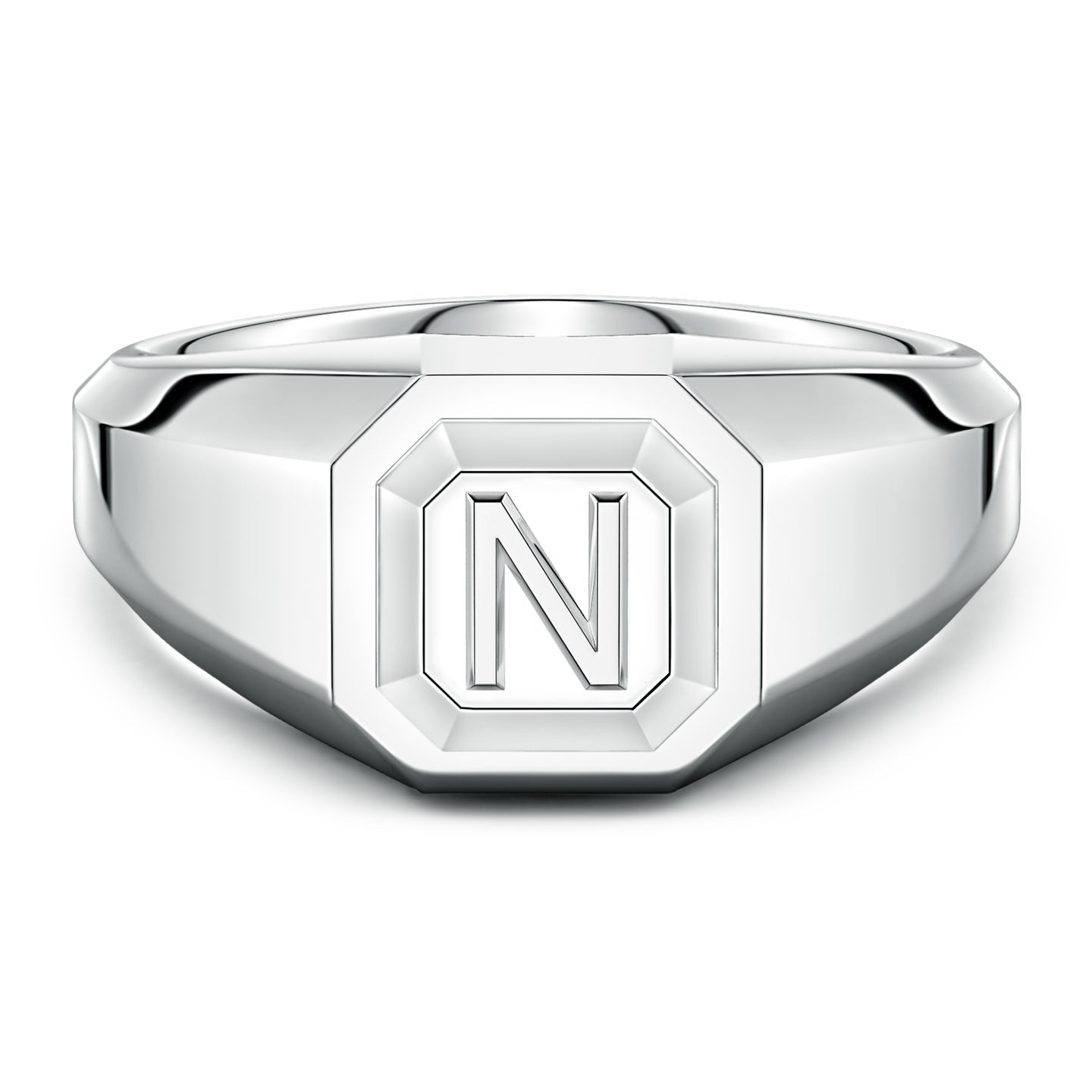 Men's Capital 'A' to 'Z' Alphabet Signet Ring