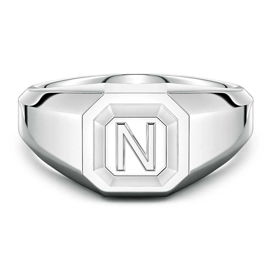 Men's Capital 'A' to 'Z' Alphabet Signet Ring