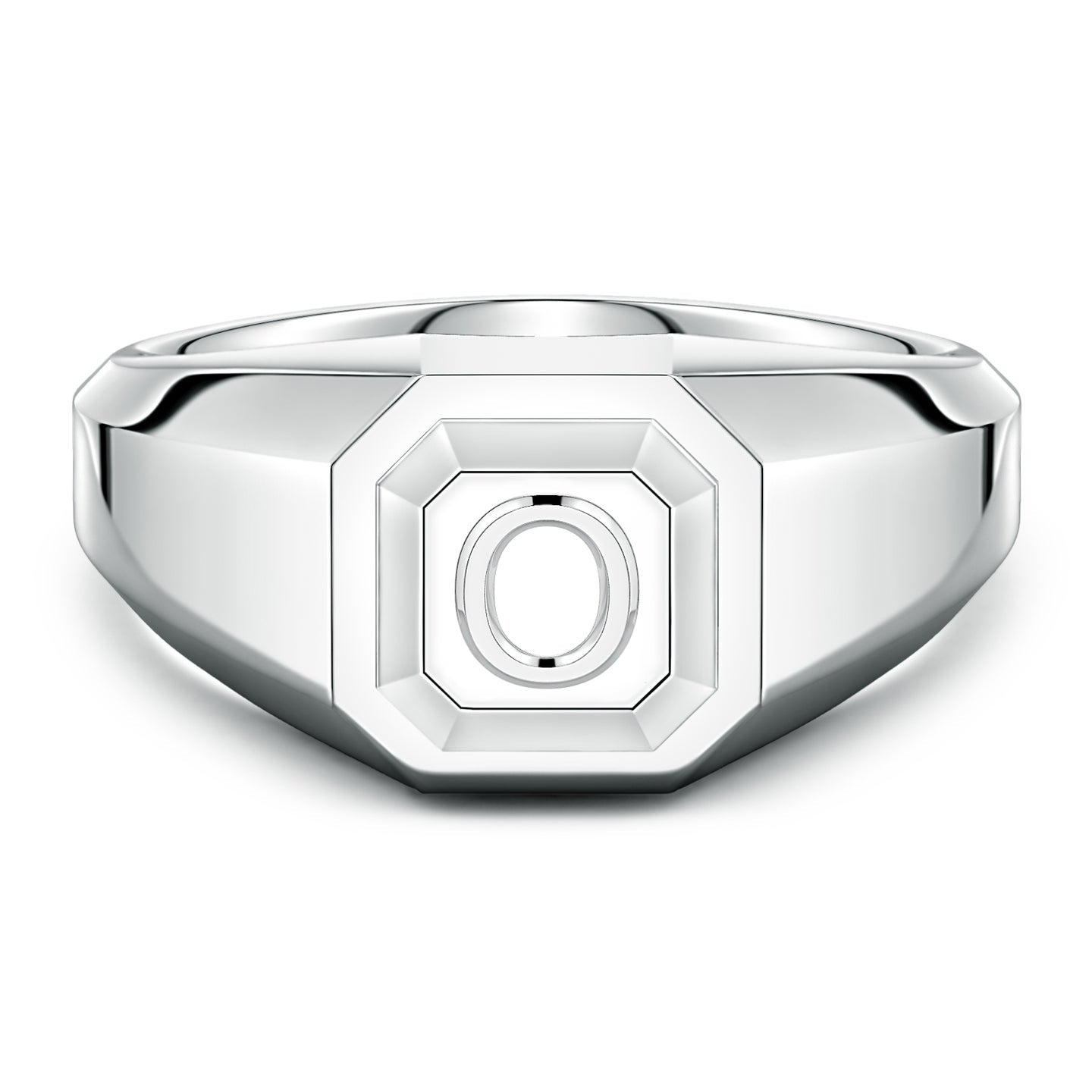 Men's Capital 'A' to 'Z' Alphabet Signet Ring