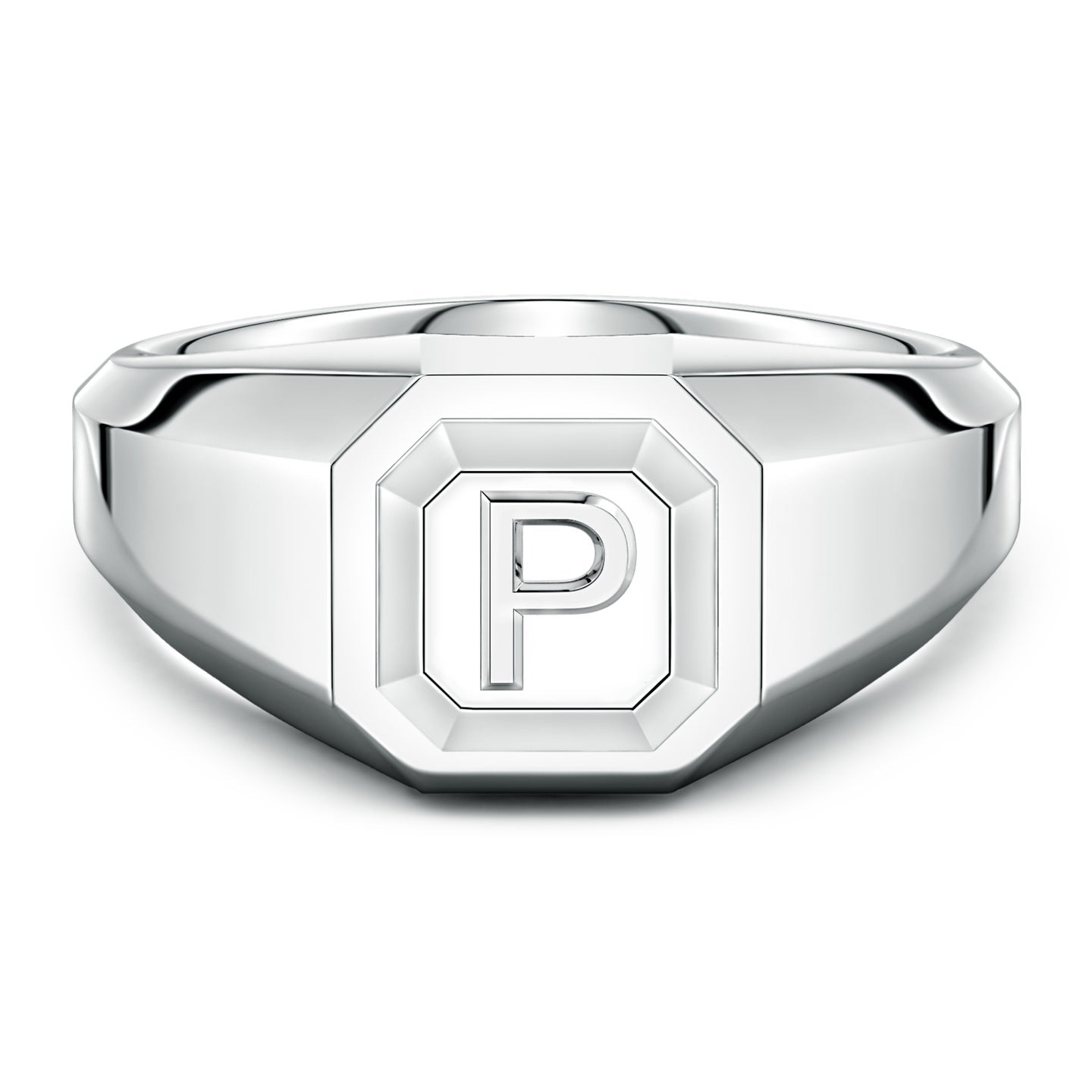 Men's Capital 'A' to 'Z' Alphabet Signet Ring