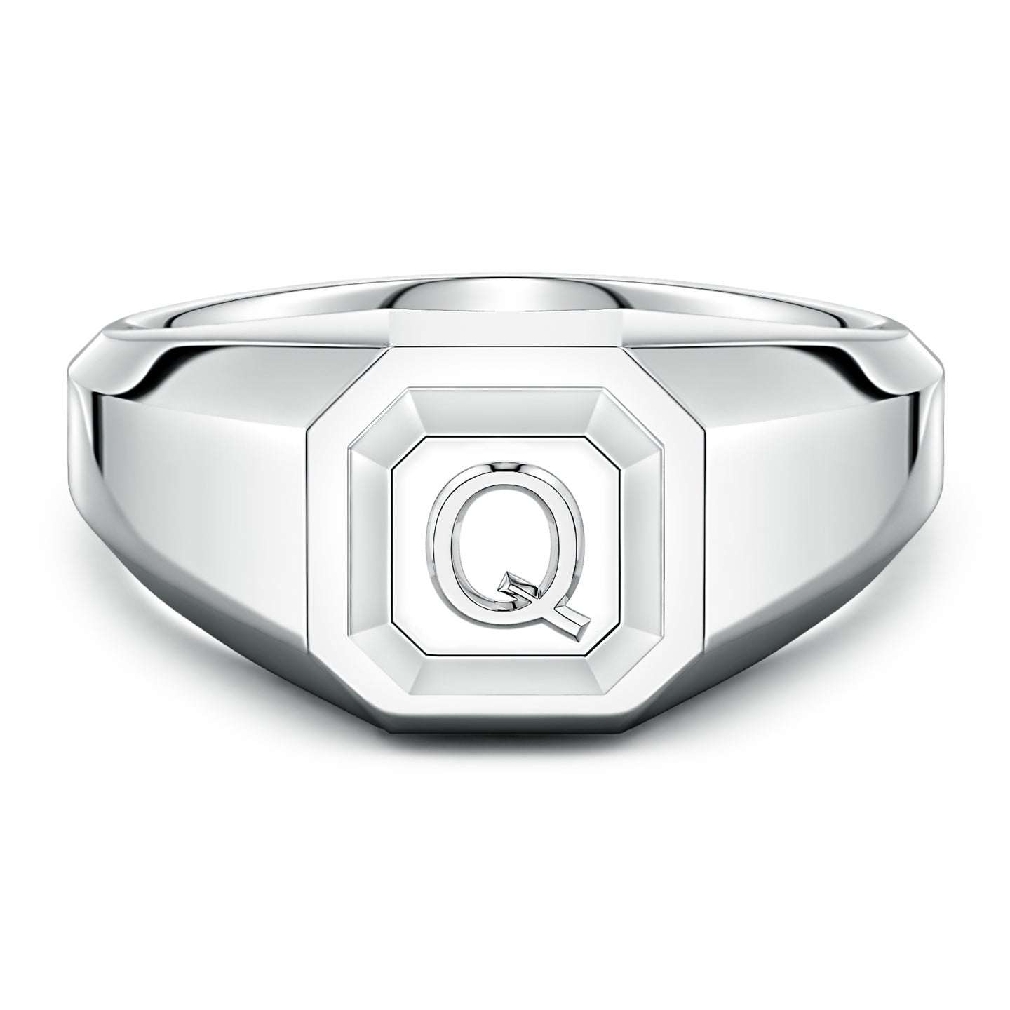 Men's Capital 'A' to 'Z' Alphabet Signet Ring