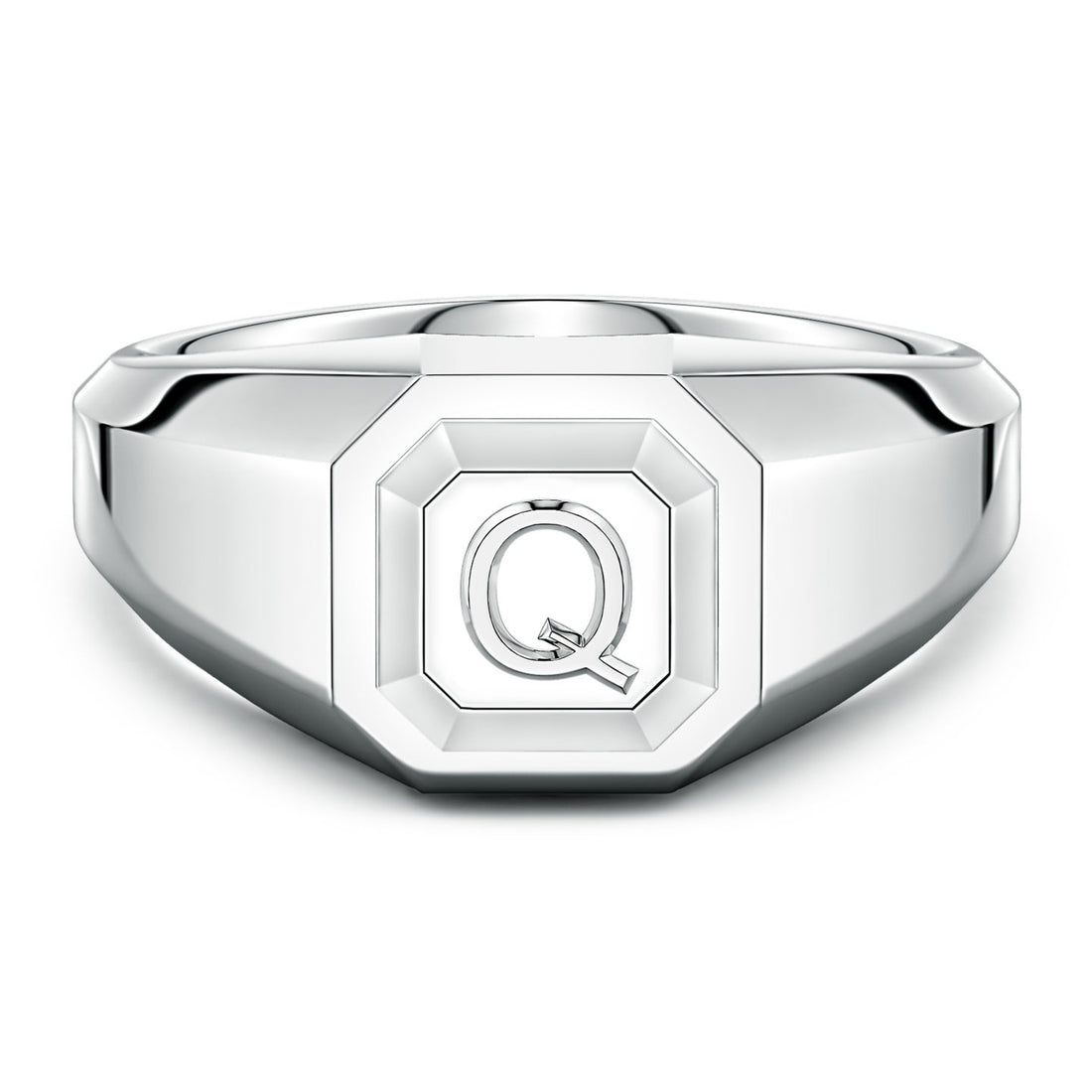 Men's Capital 'A' to 'Z' Alphabet Signet Ring