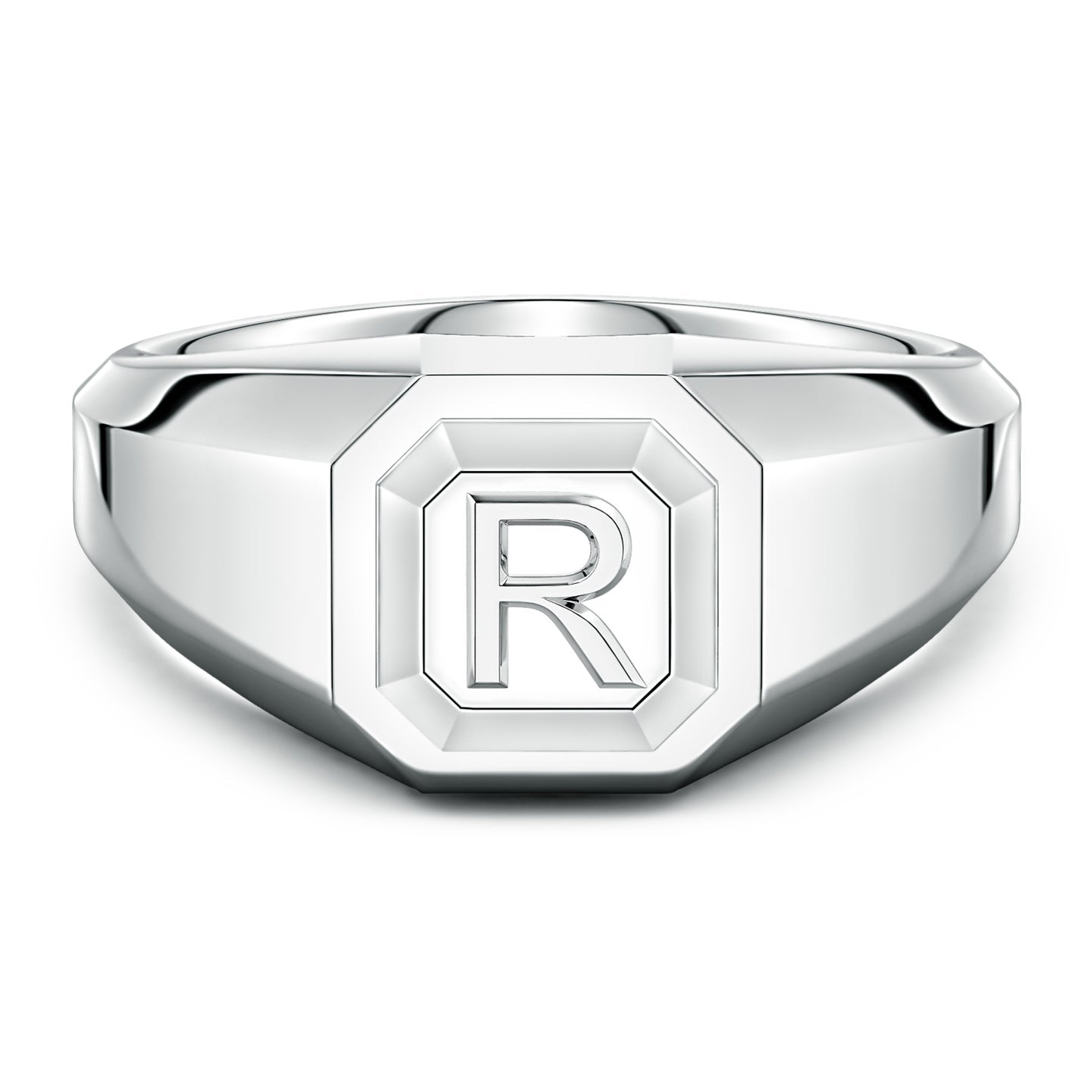 Men's Capital 'A' to 'Z' Alphabet Signet Ring