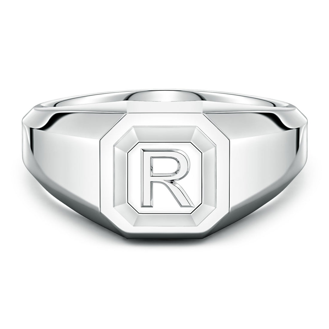 Men's Capital 'A' to 'Z' Alphabet Signet Ring