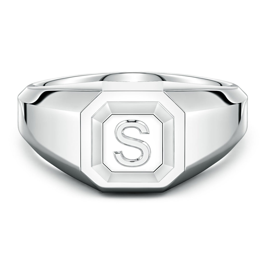 Men's Capital 'A' to 'Z' Alphabet Signet Ring