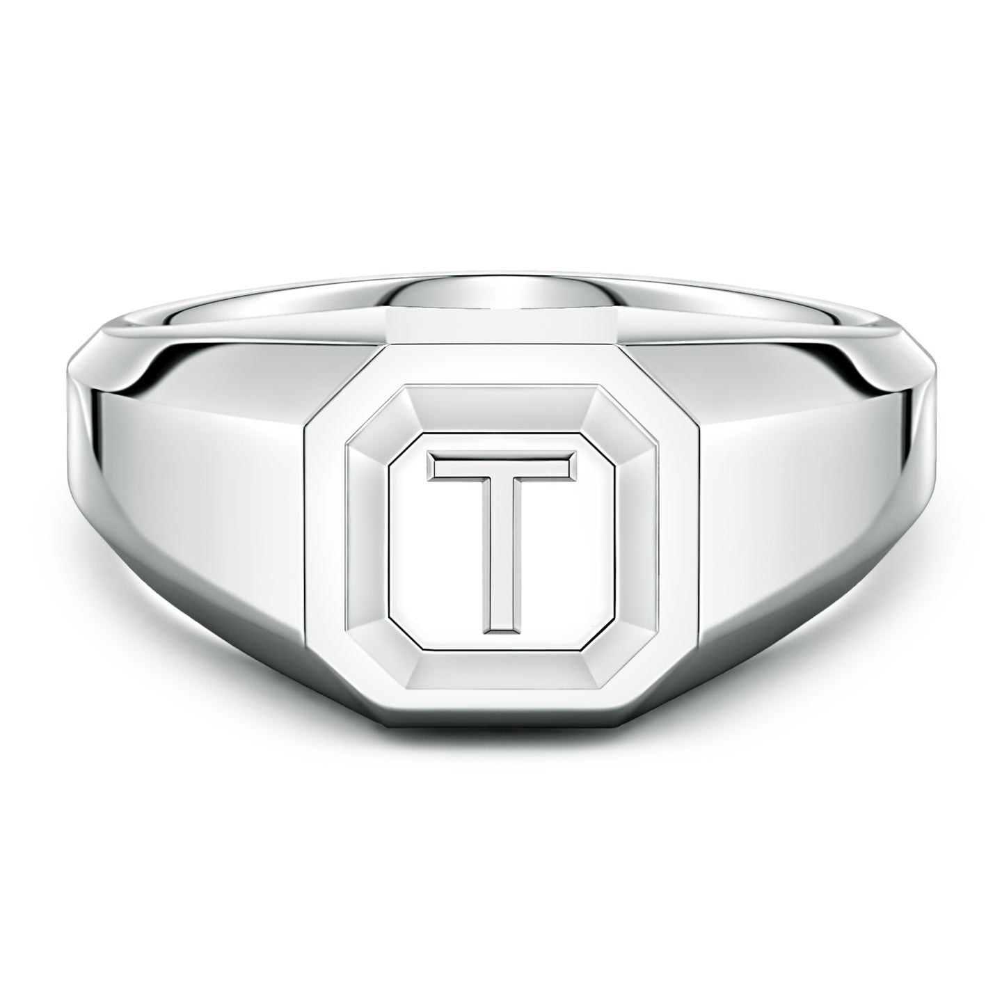 Men's Capital 'A' to 'Z' Alphabet Signet Ring