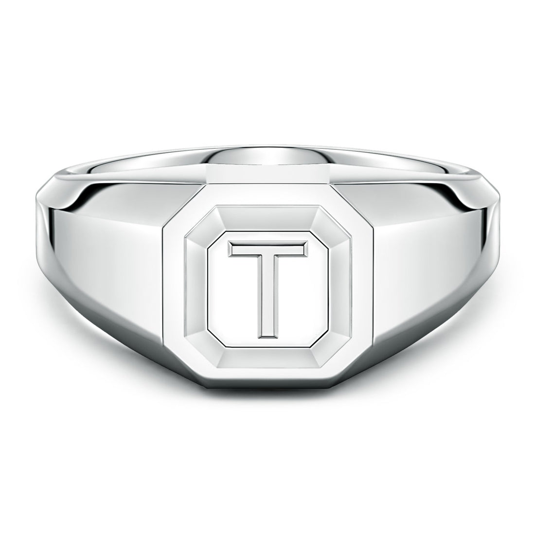 Men's Capital 'A' to 'Z' Alphabet Signet Ring