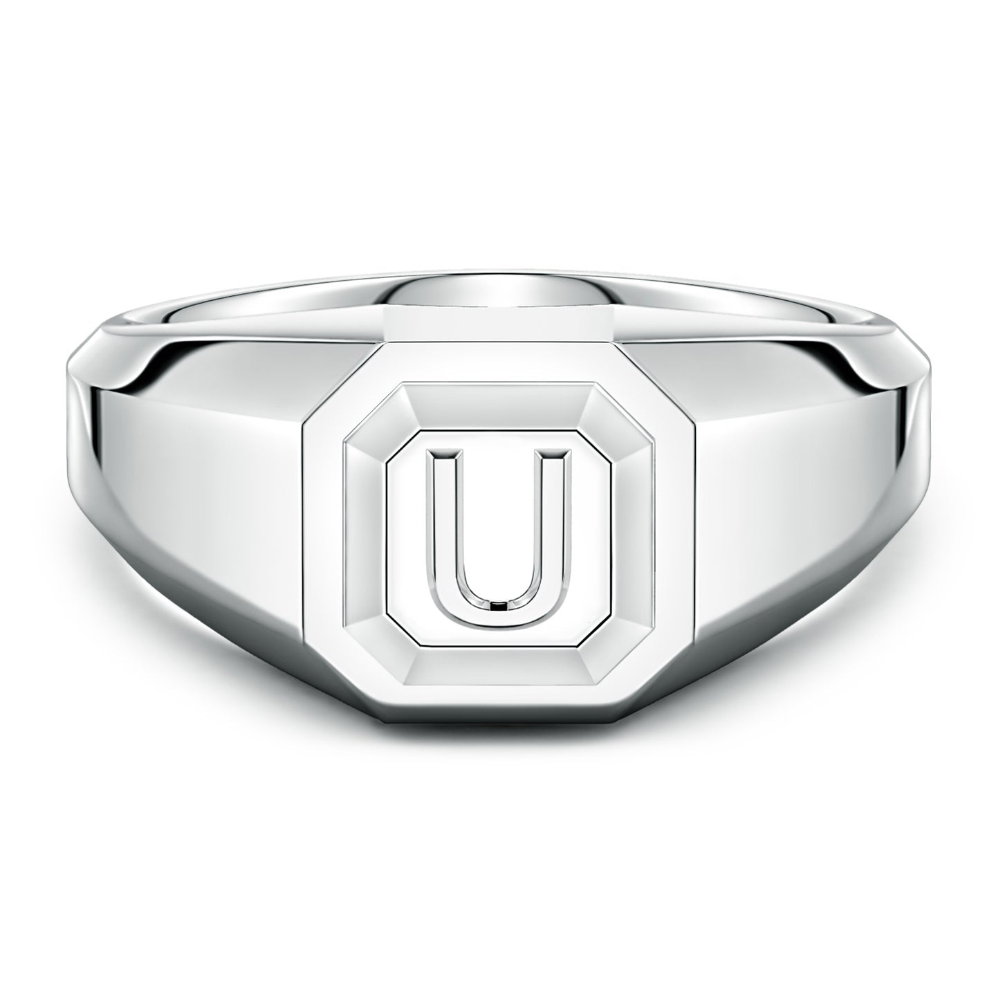Men's Capital 'A' to 'Z' Alphabet Signet Ring