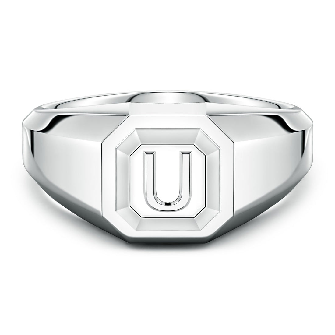 Men's Capital 'A' to 'Z' Alphabet Signet Ring
