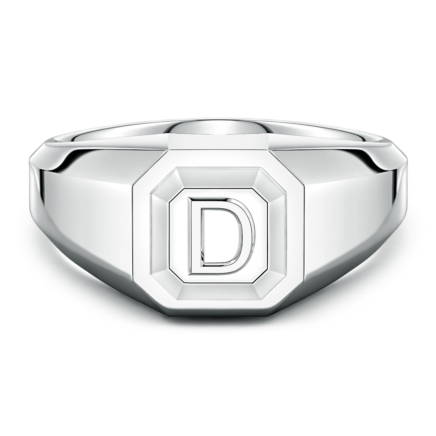 Men's Capital 'A' to 'Z' Alphabet Signet Ring