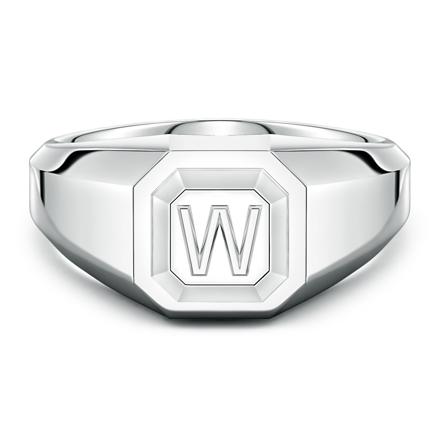 Men's Capital 'A' to 'Z' Alphabet Signet Ring