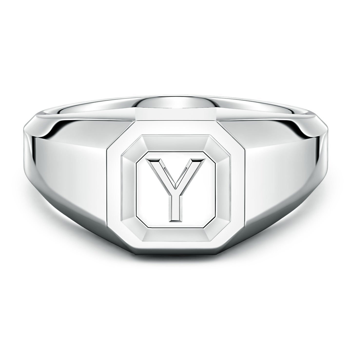 Men's Capital 'A' to 'Z' Alphabet Signet Ring