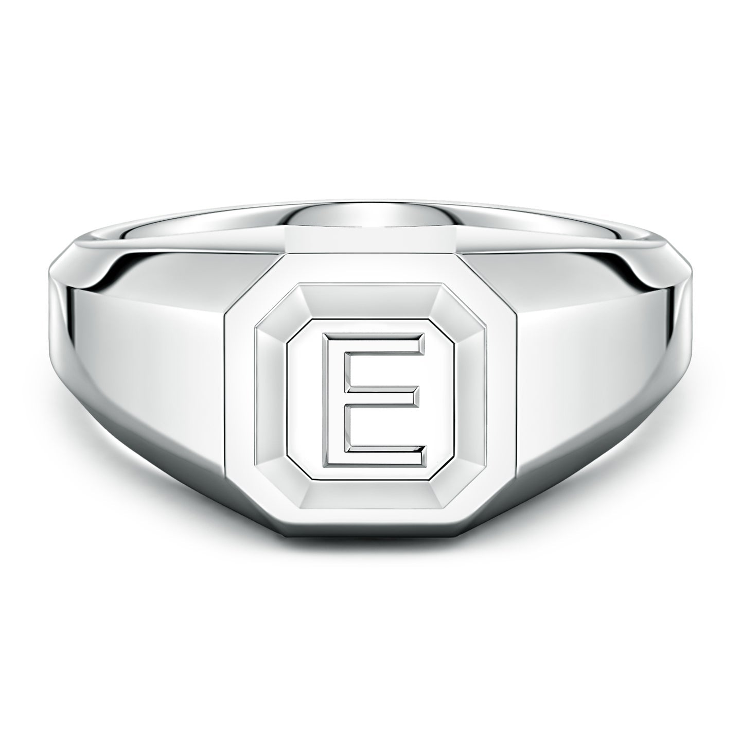 Men's Capital 'A' to 'Z' Alphabet Signet Ring
