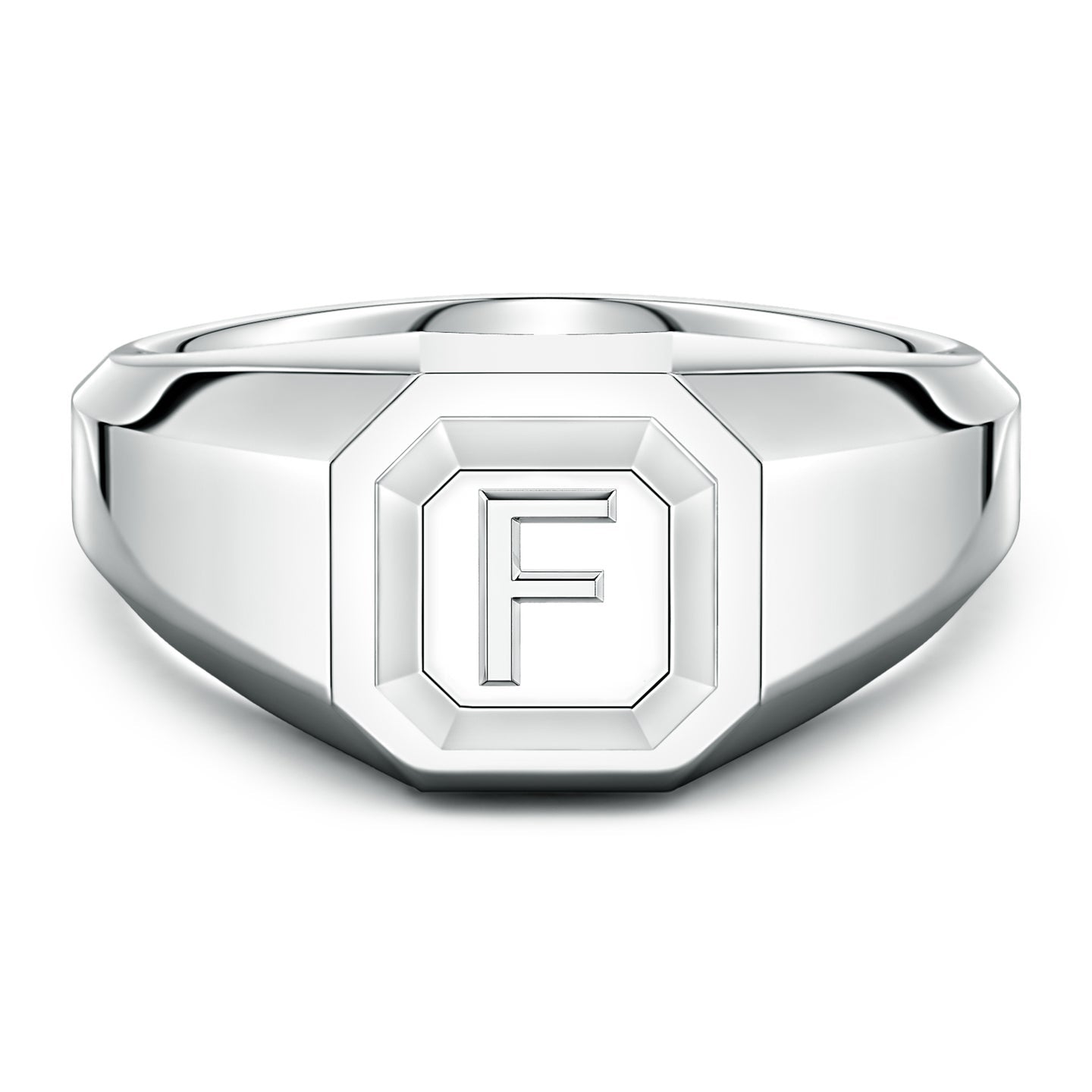 Men's Capital 'A' to 'Z' Alphabet Signet Ring