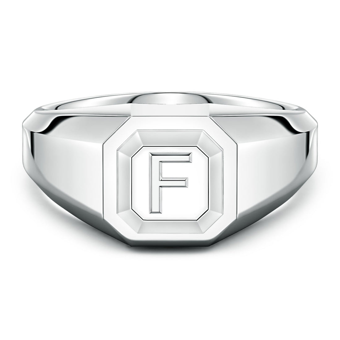 Men's Capital 'A' to 'Z' Alphabet Signet Ring