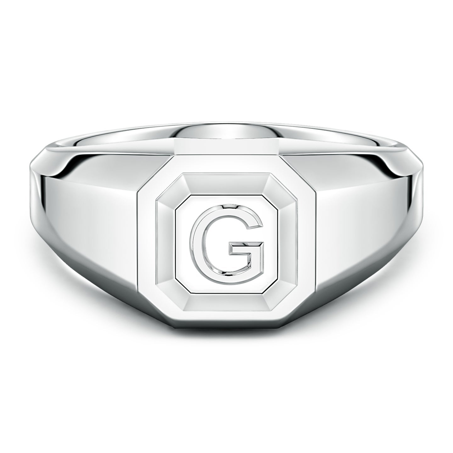 Men's Capital 'A' to 'Z' Alphabet Signet Ring