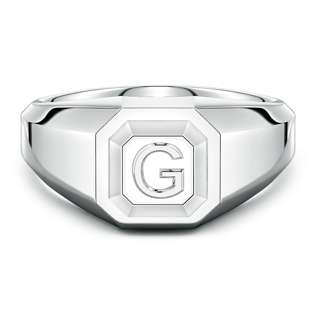 Men's Capital 'A' to 'Z' Alphabet Signet Ring
