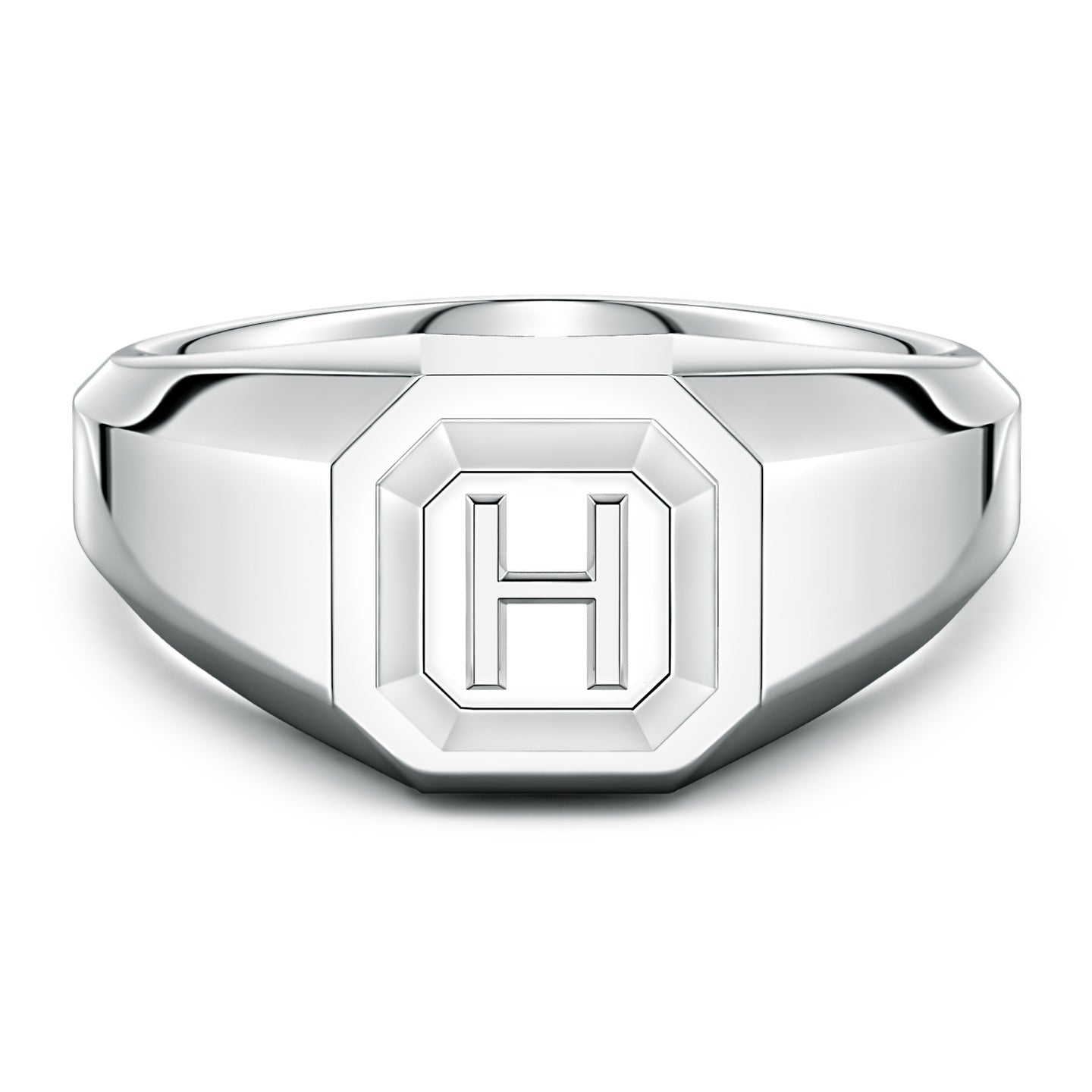 Men's Capital 'A' to 'Z' Alphabet Signet Ring