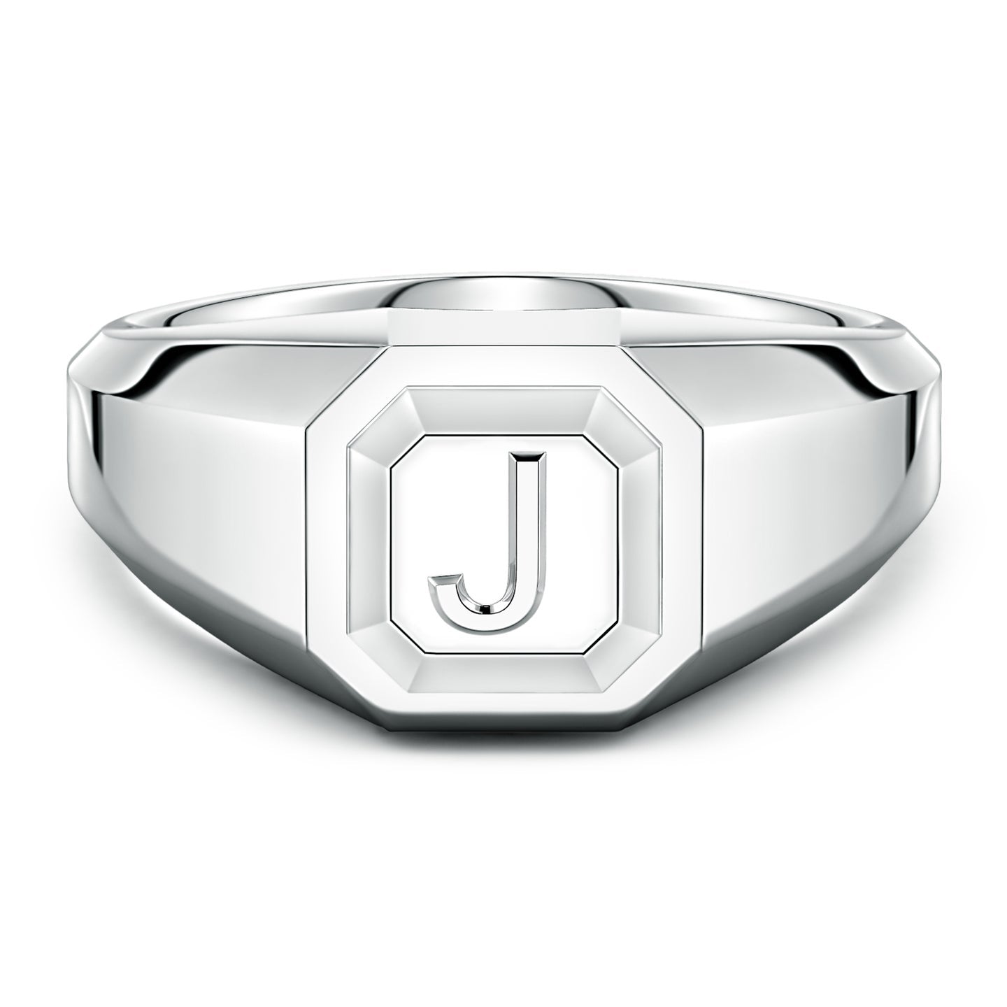 Men's Capital 'A' to 'Z' Alphabet Signet Ring