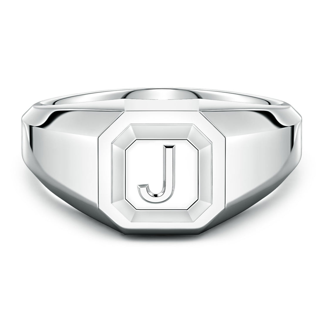 Men's Capital 'A' to 'Z' Alphabet Signet Ring