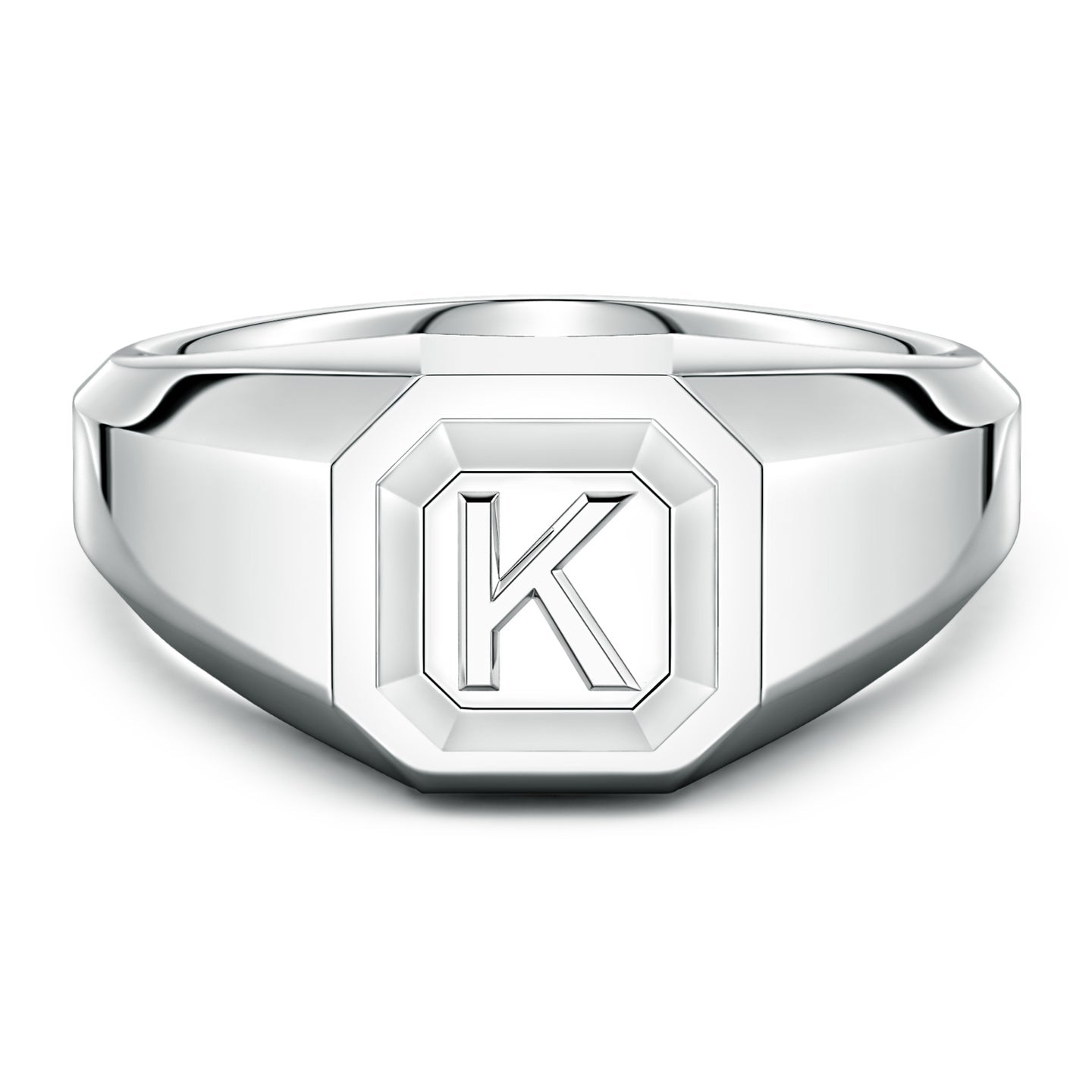 Men's Capital 'A' to 'Z' Alphabet Signet Ring