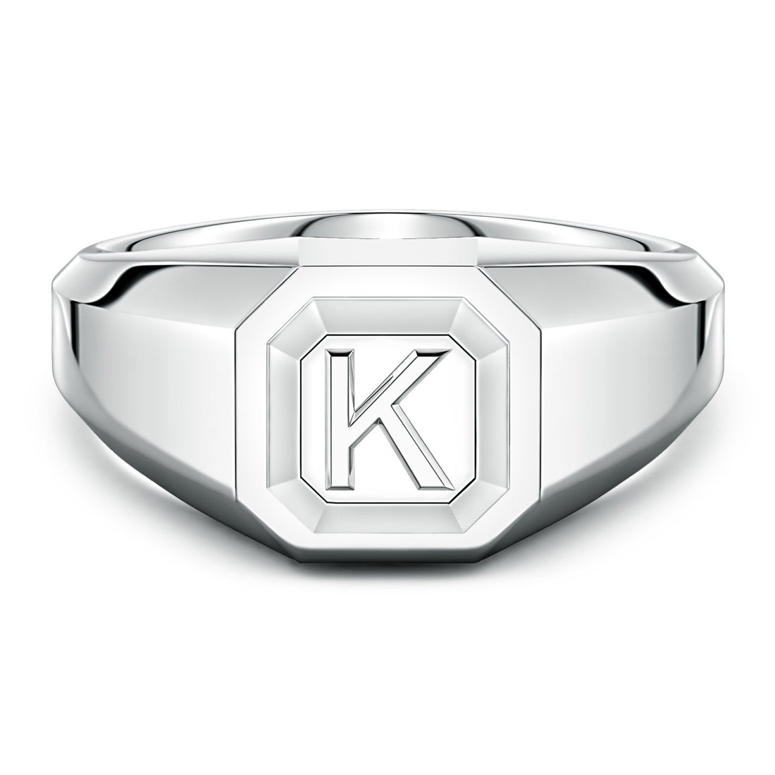 Men's Capital 'A' to 'Z' Alphabet Signet Ring