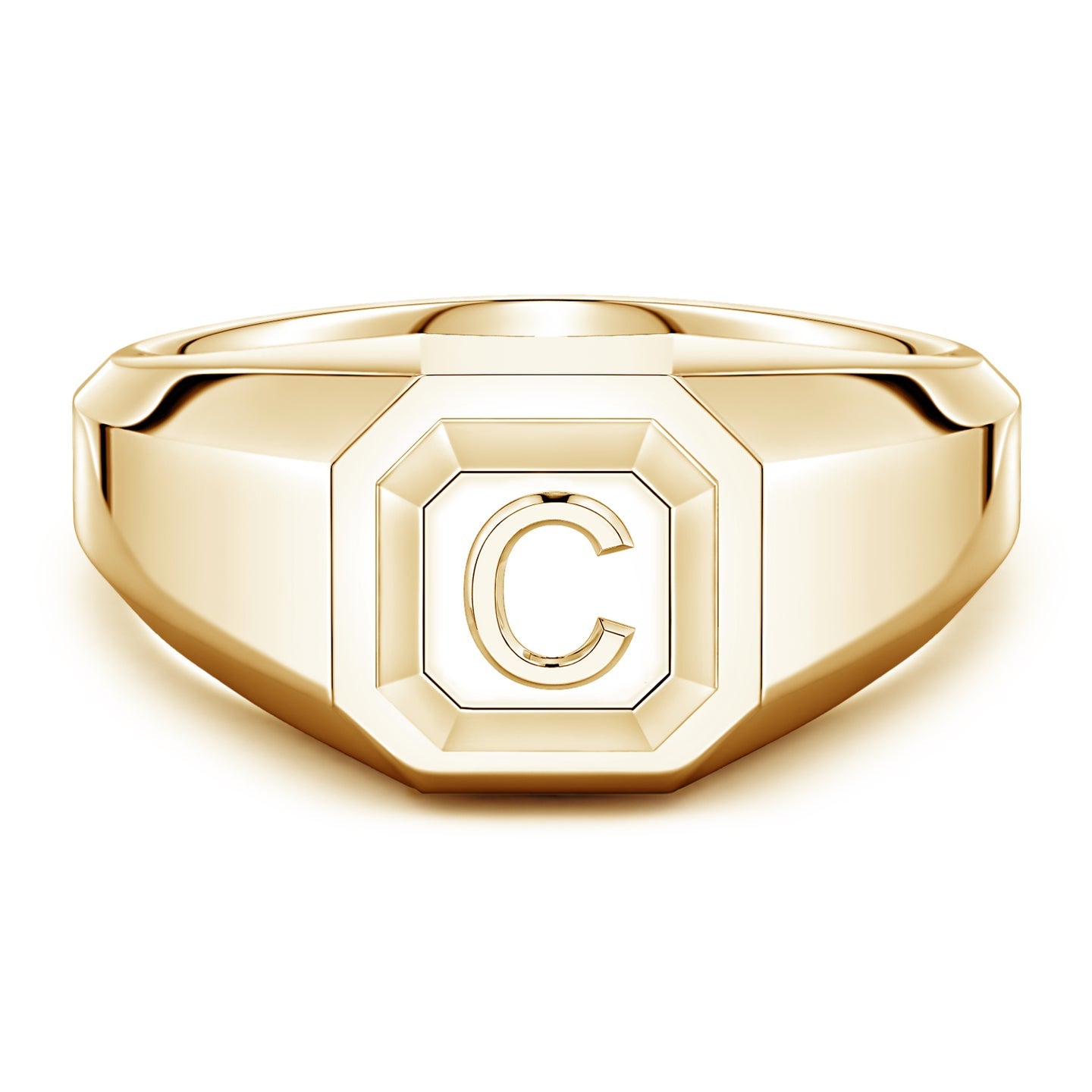 Men's Capital 'A' to 'Z' Alphabet Signet Ring