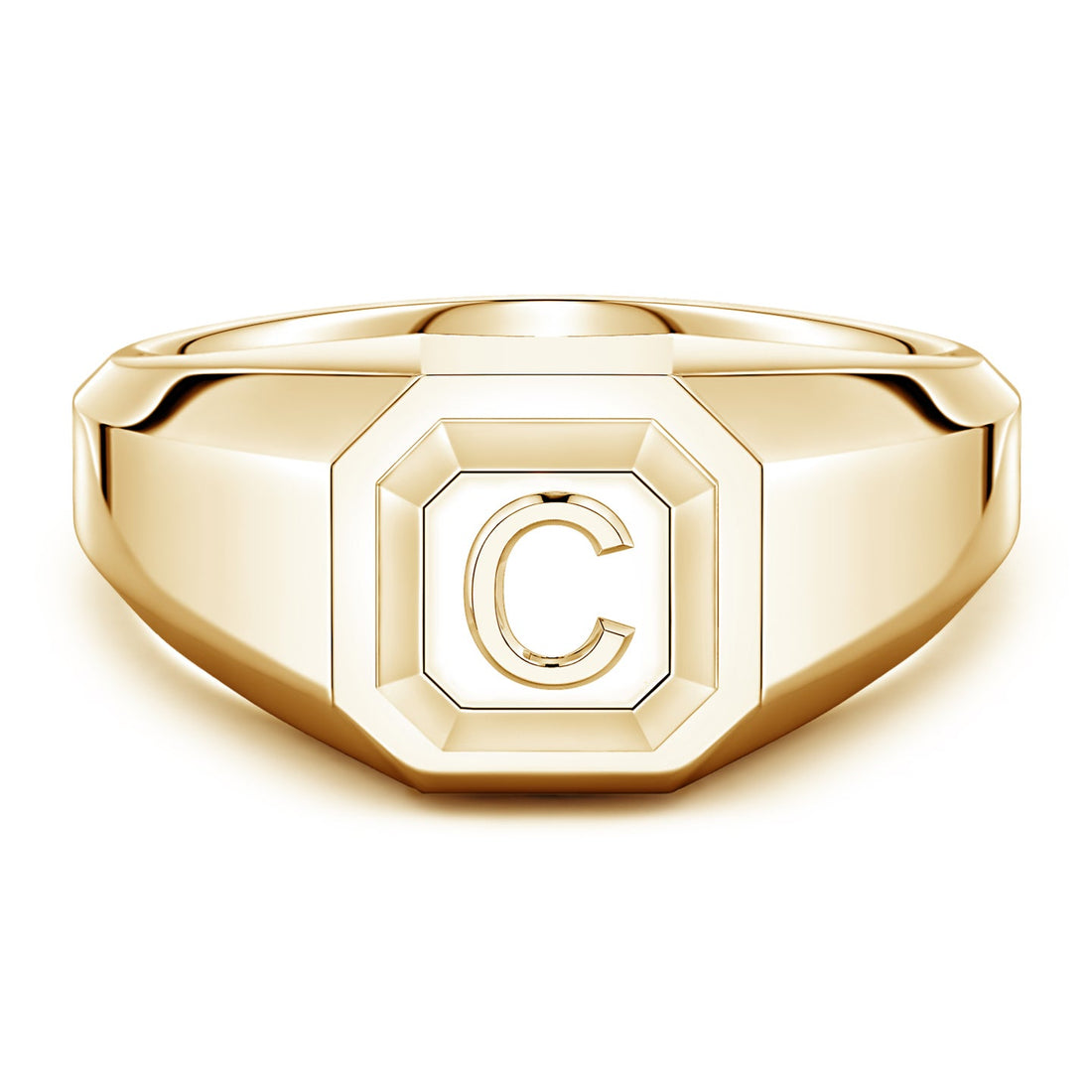 Men's Capital 'A' to 'Z' Alphabet Signet Ring