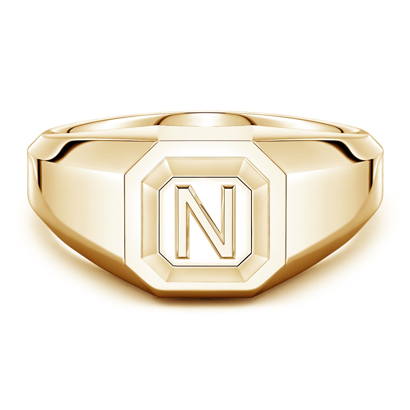 Men's Capital 'A' to 'Z' Alphabet Signet Ring