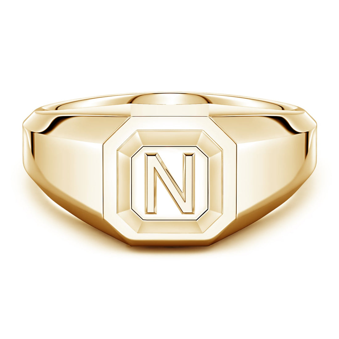 Men's Capital 'A' to 'Z' Alphabet Signet Ring