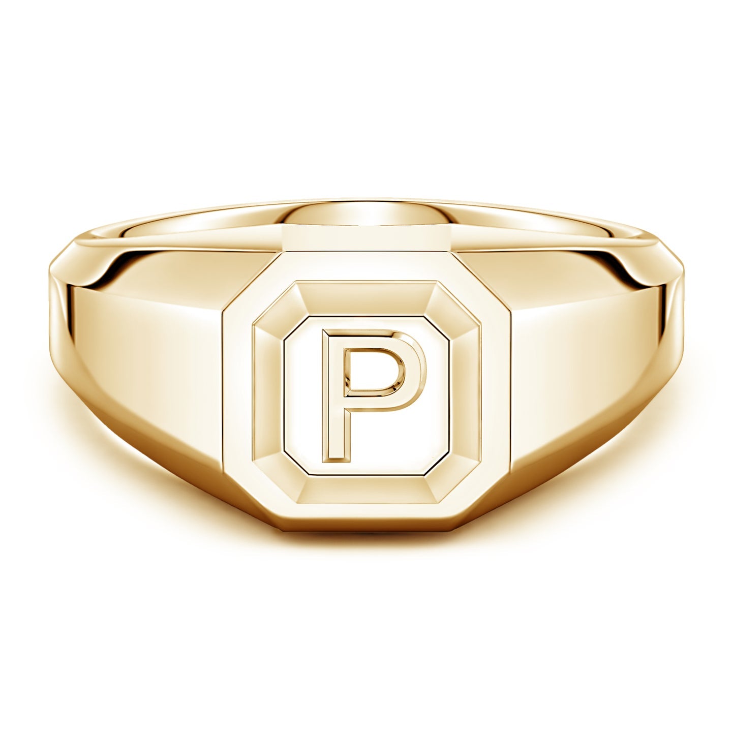 Men's Capital 'A' to 'Z' Alphabet Signet Ring