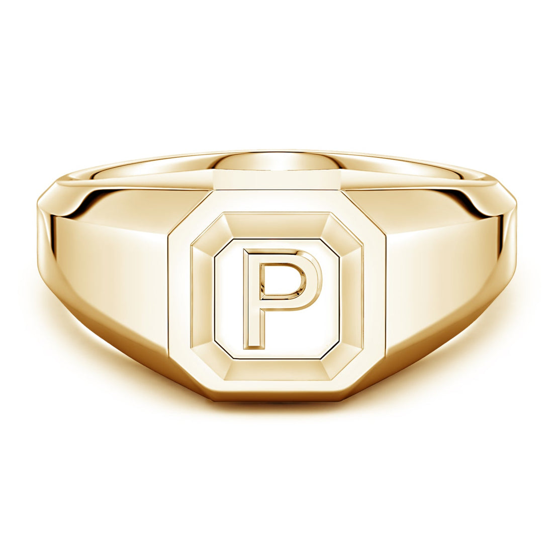 Men's Capital 'A' to 'Z' Alphabet Signet Ring