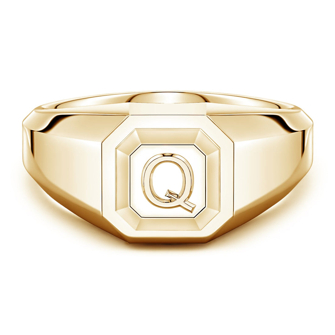 Men's Capital 'A' to 'Z' Alphabet Signet Ring
