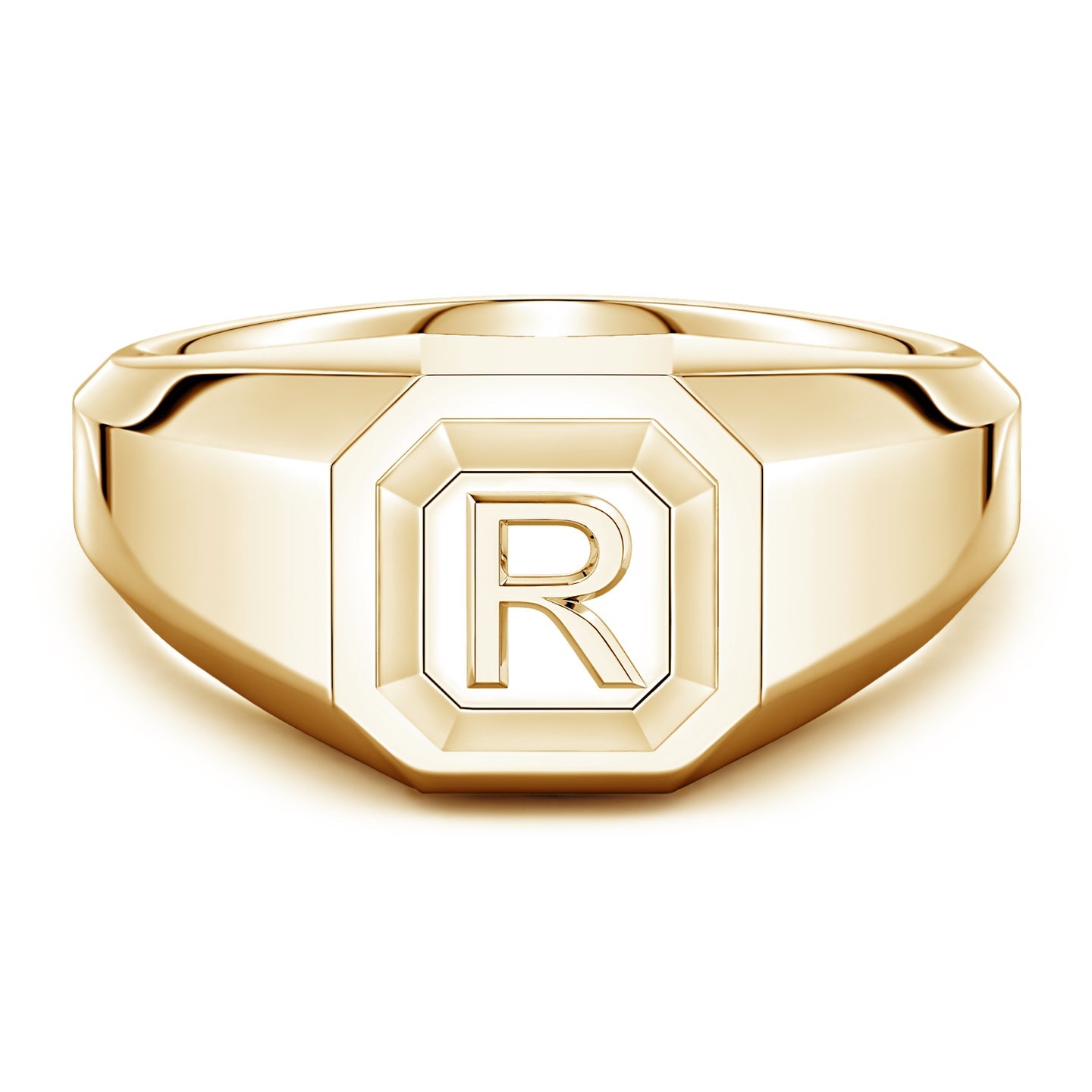 Men's Capital 'A' to 'Z' Alphabet Signet Ring