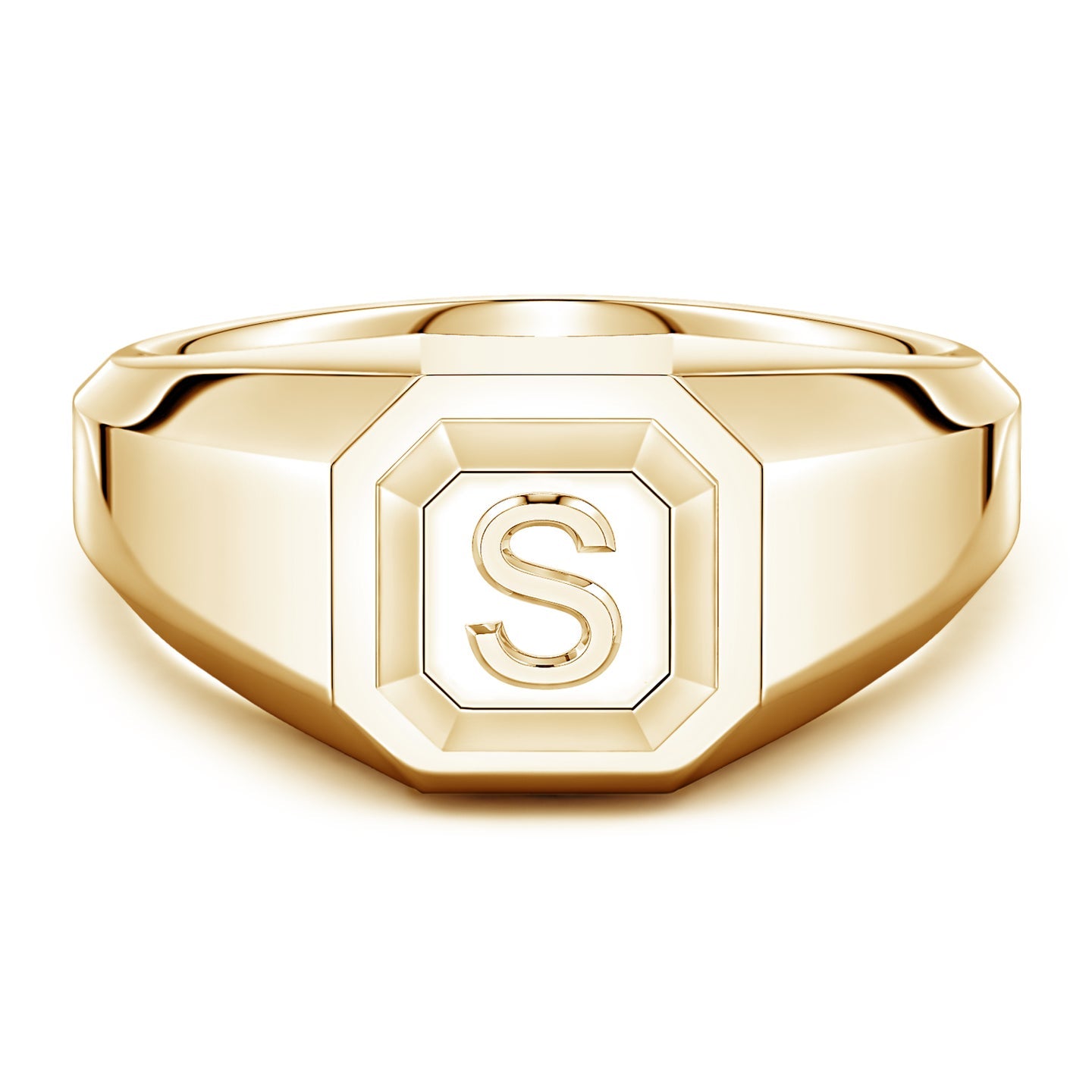 Men's Capital 'A' to 'Z' Alphabet Signet Ring