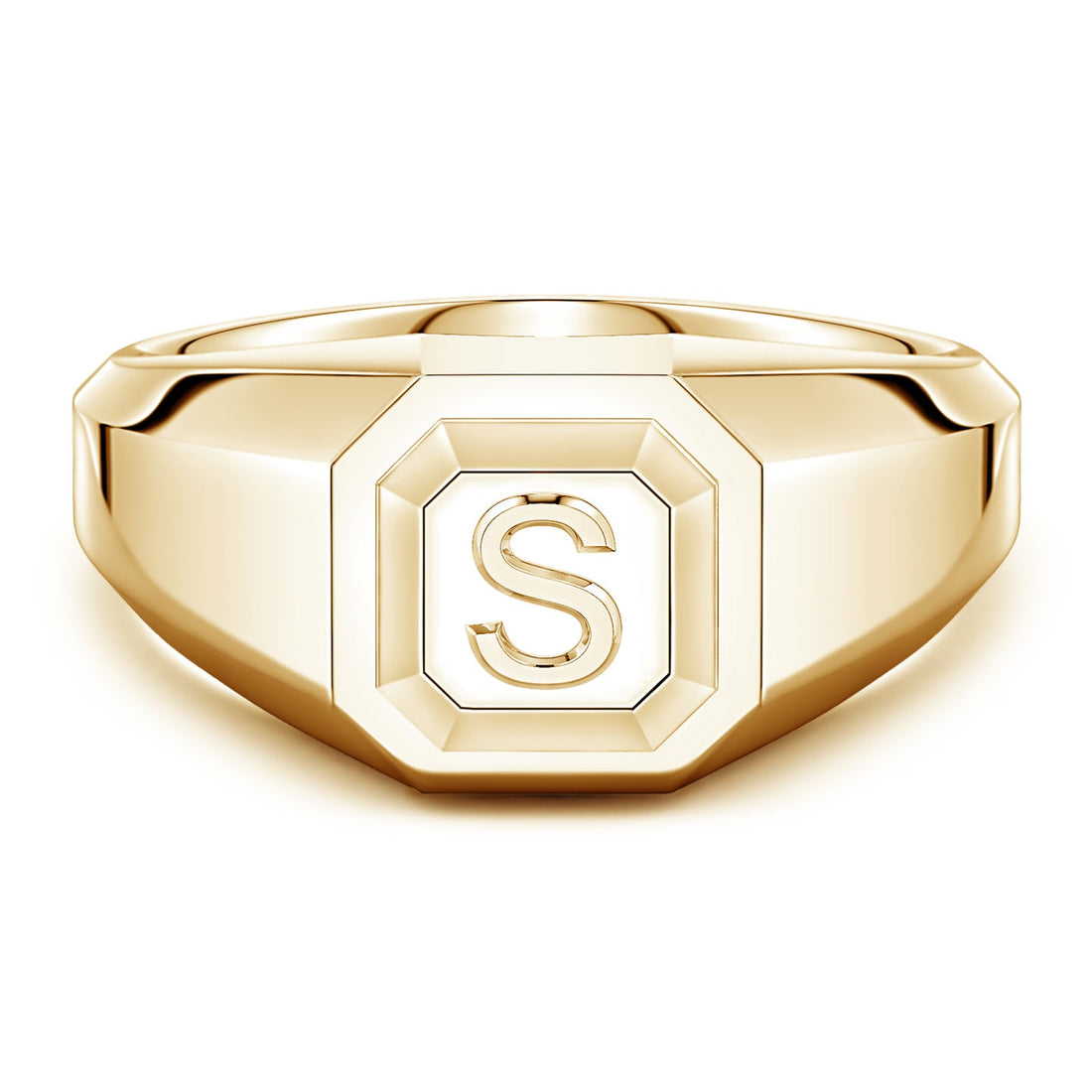 Men's Capital 'A' to 'Z' Alphabet Signet Ring