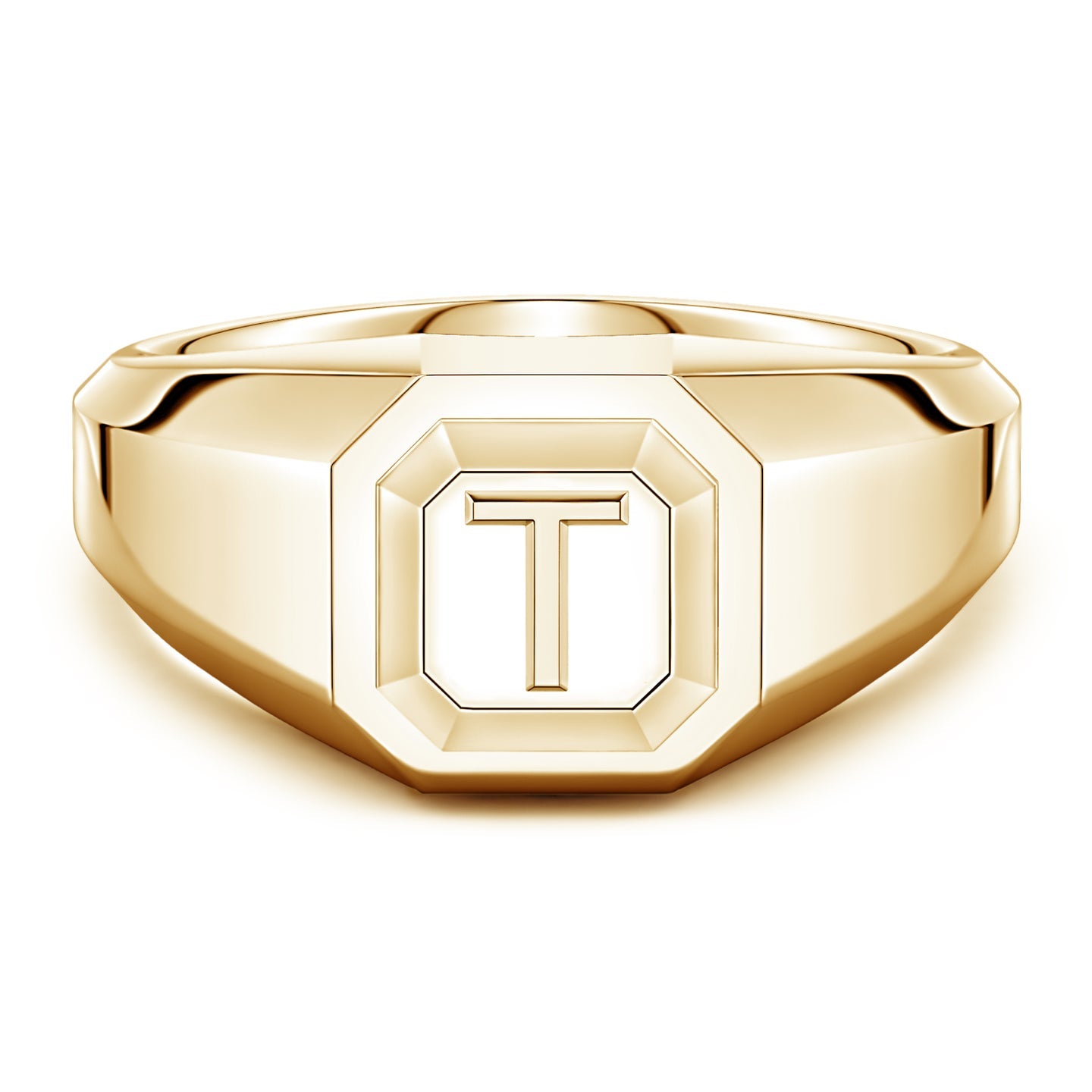 Men's Capital 'A' to 'Z' Alphabet Signet Ring