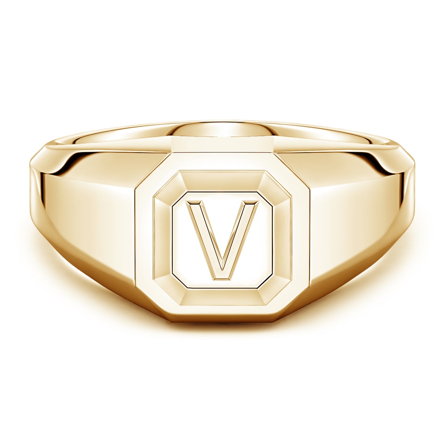 Men's Capital 'A' to 'Z' Alphabet Signet Ring