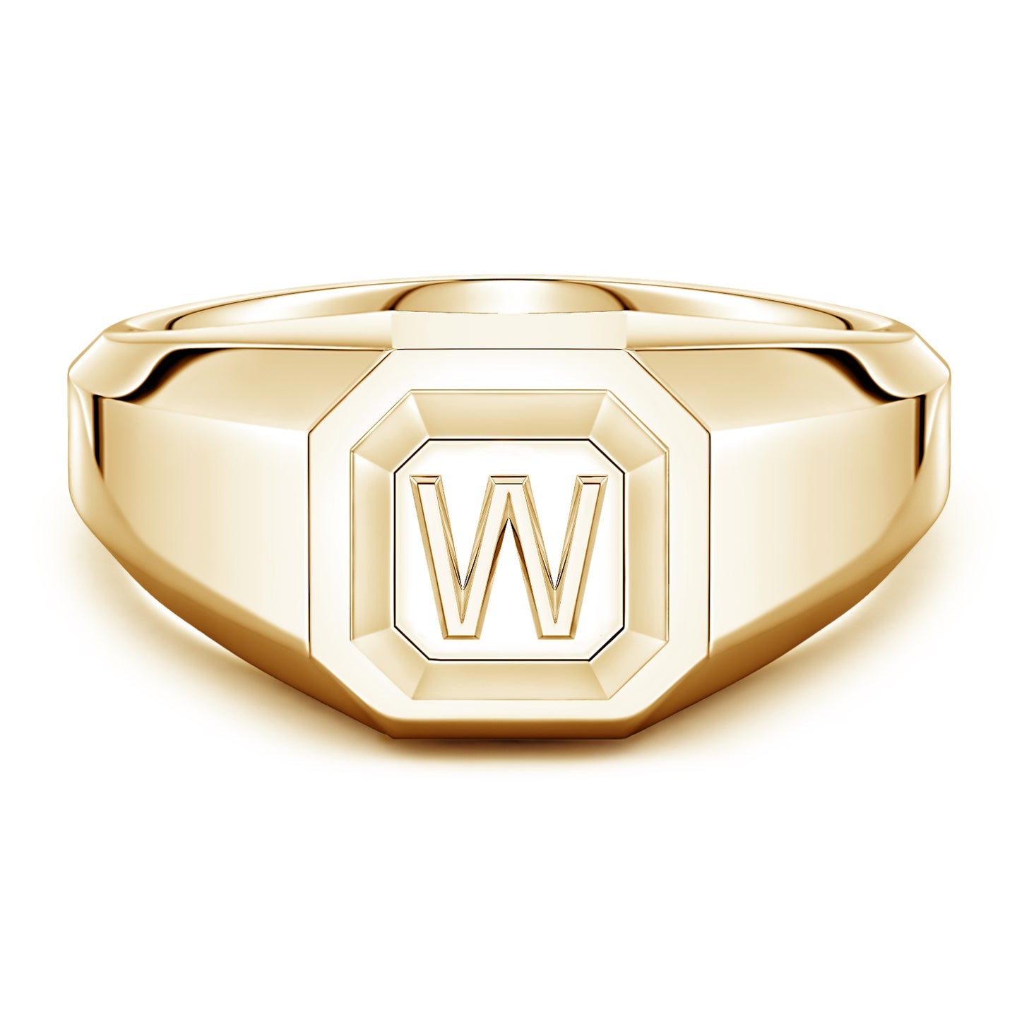 Men's Capital 'A' to 'Z' Alphabet Signet Ring